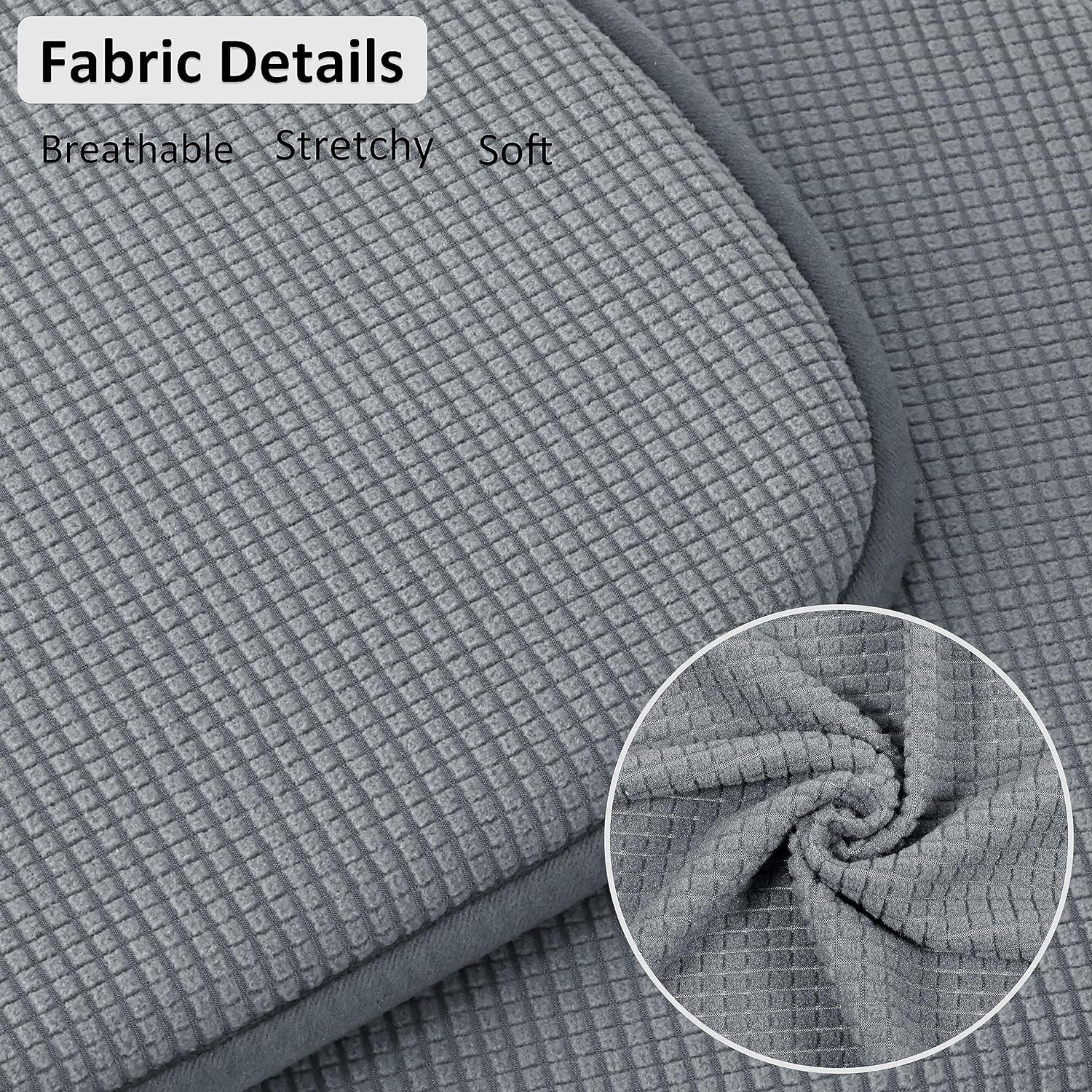 Shinnwa Chair Cushions Set of 4 Seat Cushions Soft Velvet Non Slip Chair Pads for Kitchen Dining Chairs 15 x 16 inch, Gray