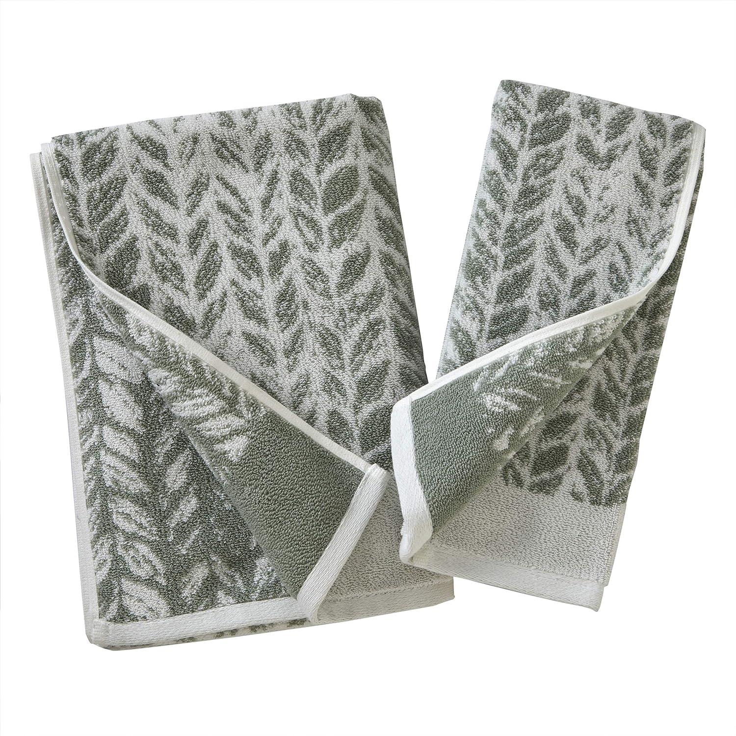 Gracie Oaks Gracie Oaks Distressed Leaves Hand Towel (Set of 2)