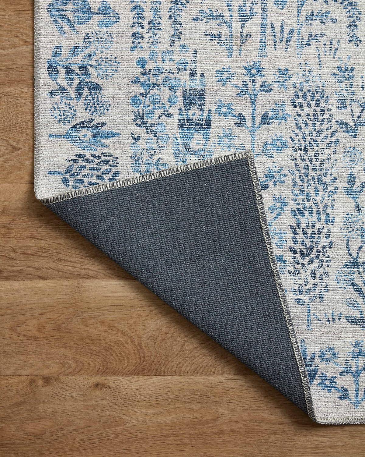 Maison Grove Blue Floral Synthetic 2'3" x 3'9" Area Rug