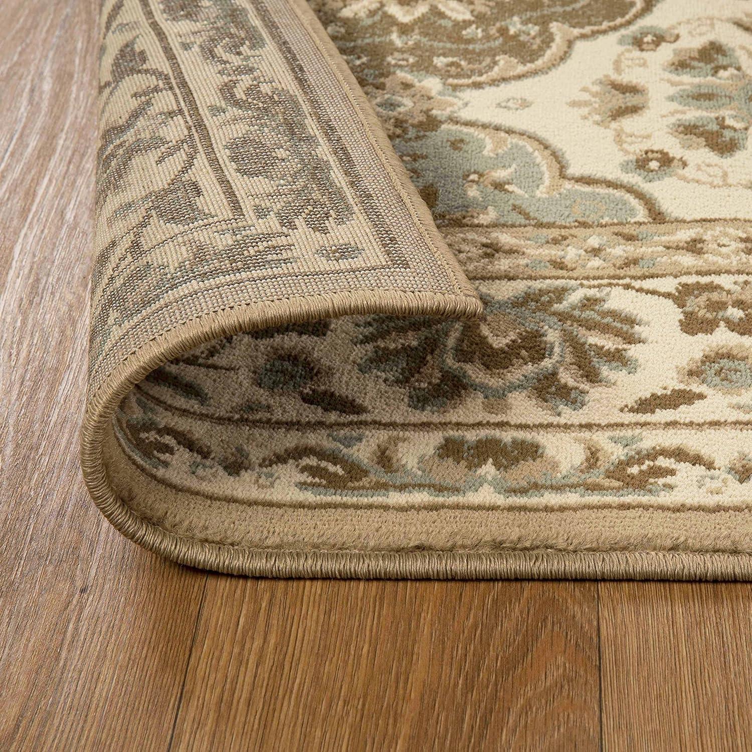 Superior Palmyra Floral Classic Indoor Area Rug, Beige, 7' x 9'