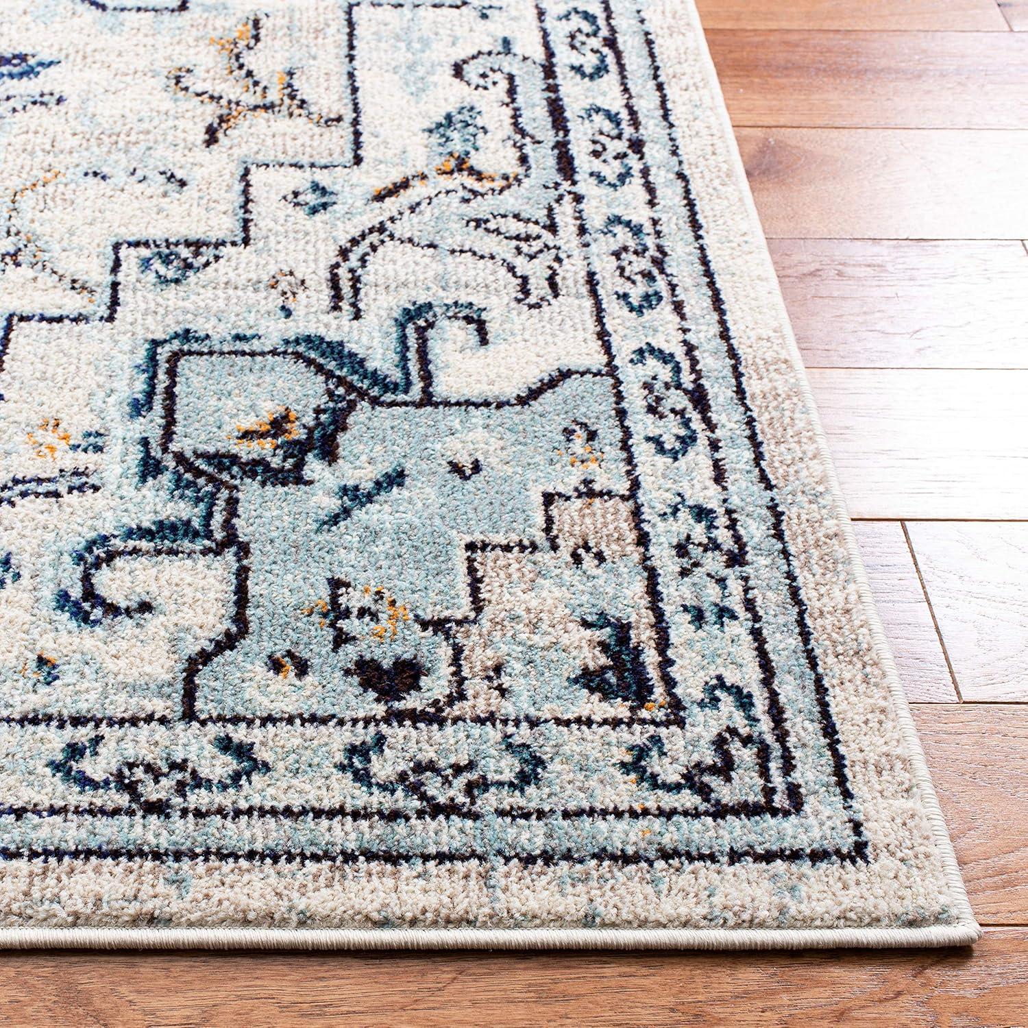 Madison MAD473 Power Loomed Indoor Area Rug - Ivory/Light Blue - 8'x10' - Safavieh