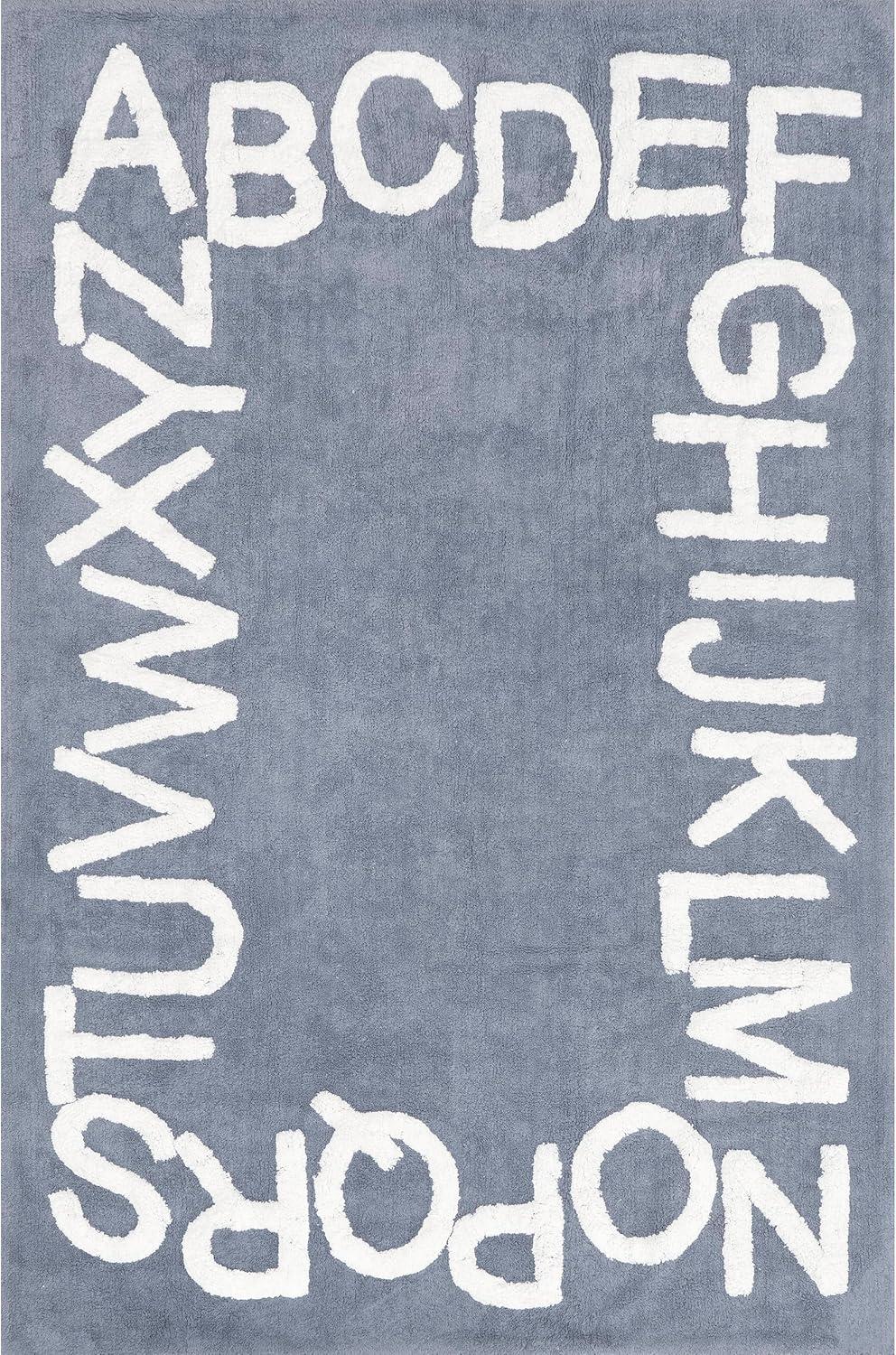 Nuloom Kids Washable Alphabet Indoor Area Rug 3' x 5' in Blue