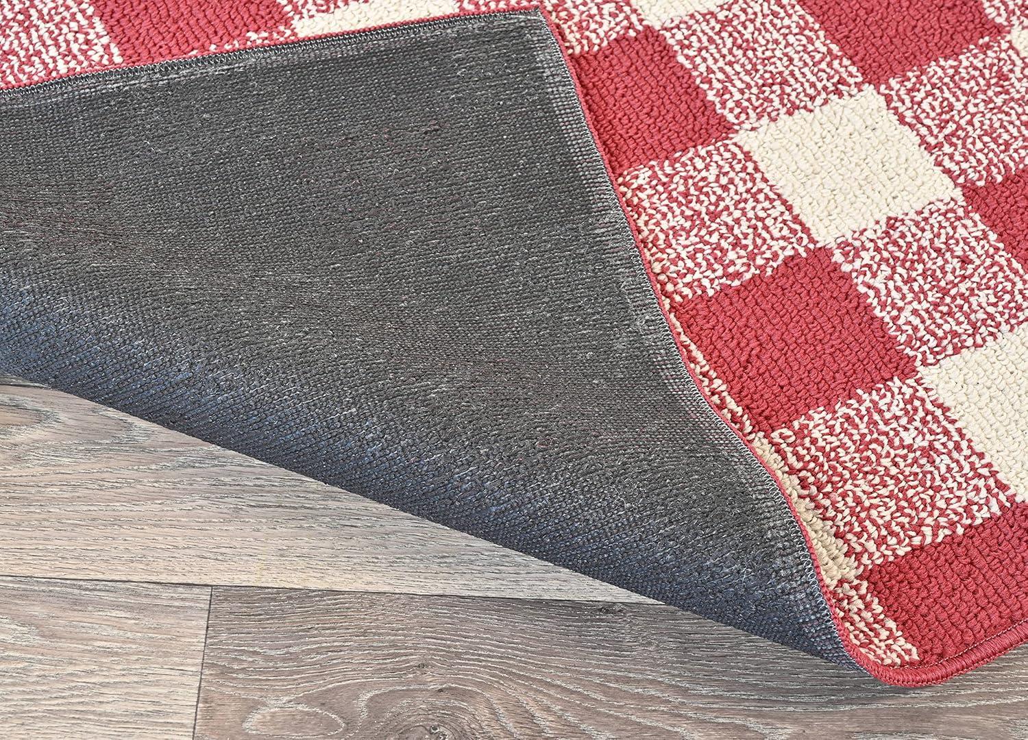 Garland Rug Country Living Buffalo Plaid Polypropylene Chili/Ivory Indoor/Outdoor Area Rug, 5' x 7'
