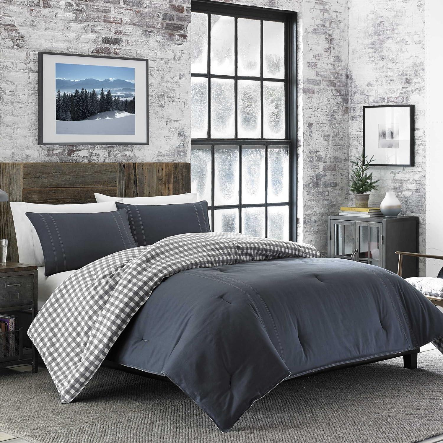 Eddie Bauer Kingston Navy Reversible Duvet Cover Set