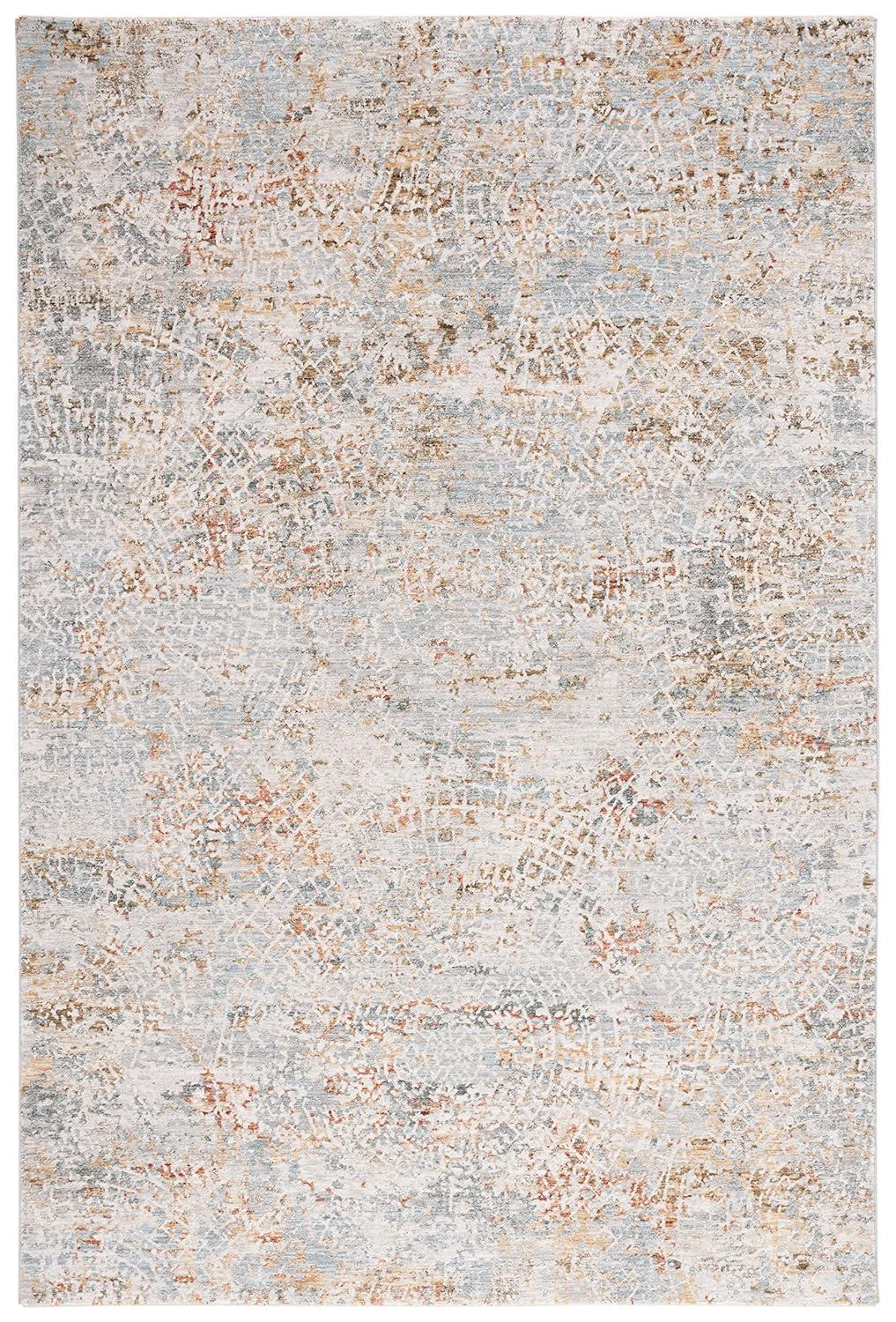 Adrianna ADN204 Machine Made Indoor Area Rug - Blue/Gold - 5'-3"x7'-6" - Safavieh