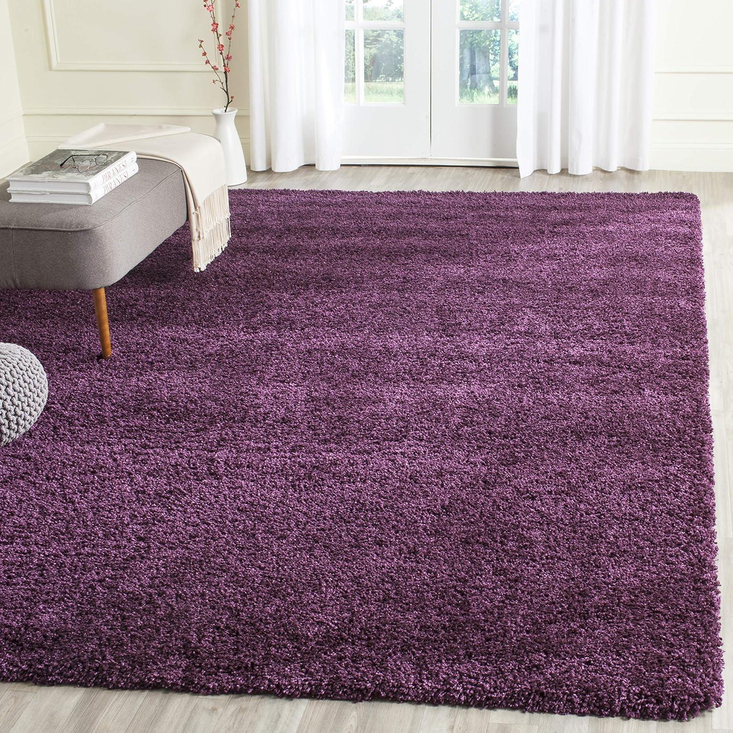 Shag SG151 Power Loomed Area Rug - Purple - 4'x4' - Safavieh.