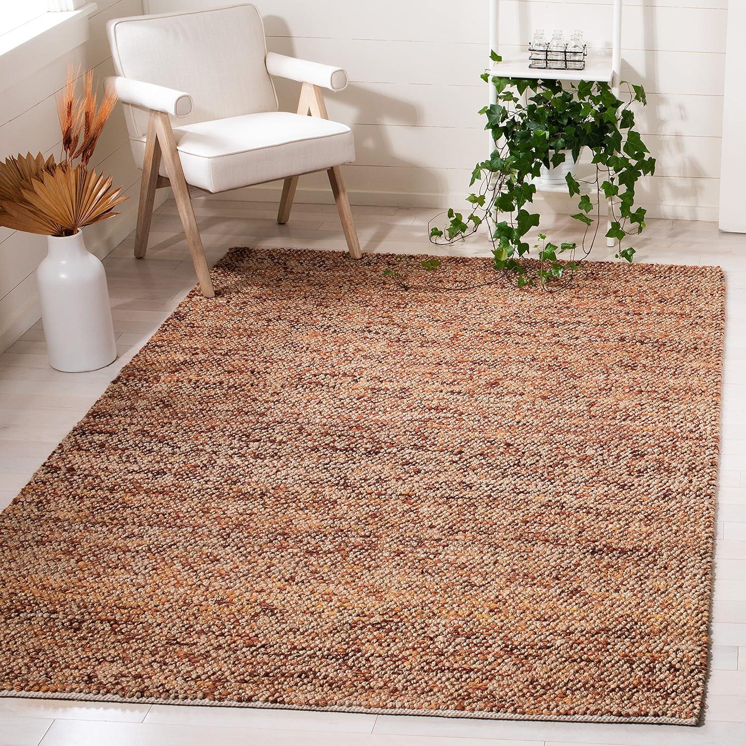 Bohemian BOH901 Hand Woven Indoor Area Rug - Natural/Rust - 5'x8' - Safavieh
