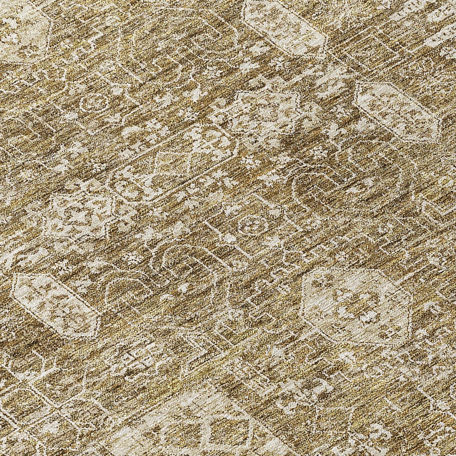 Brown Synthetic Flat Woven Washable Rectangular Rug 3' x 5'