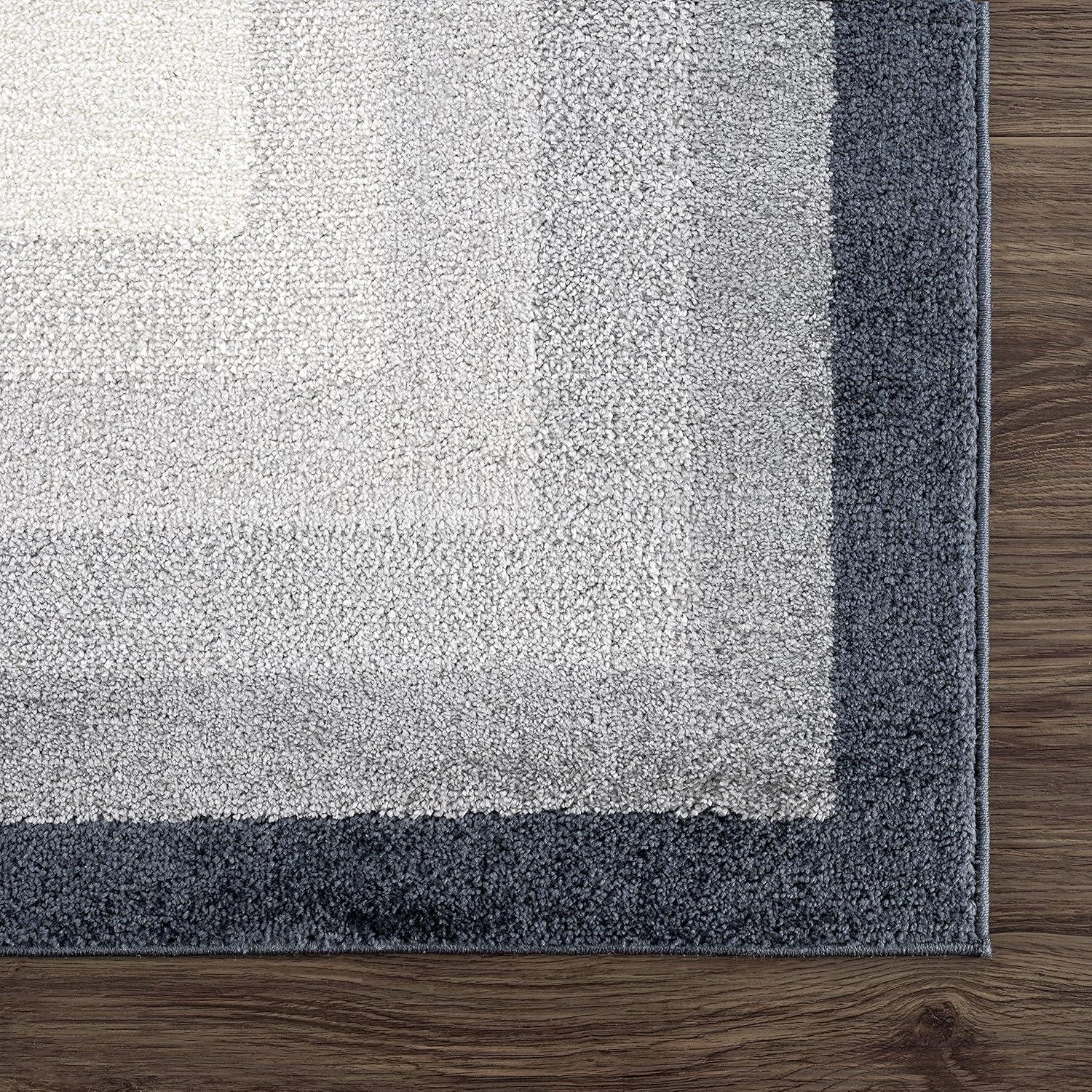 Abani Rugs Nuevo NUE180A Ivory Area Rug with Tonal Grey Border 7'9" x 10'2" - Cream
