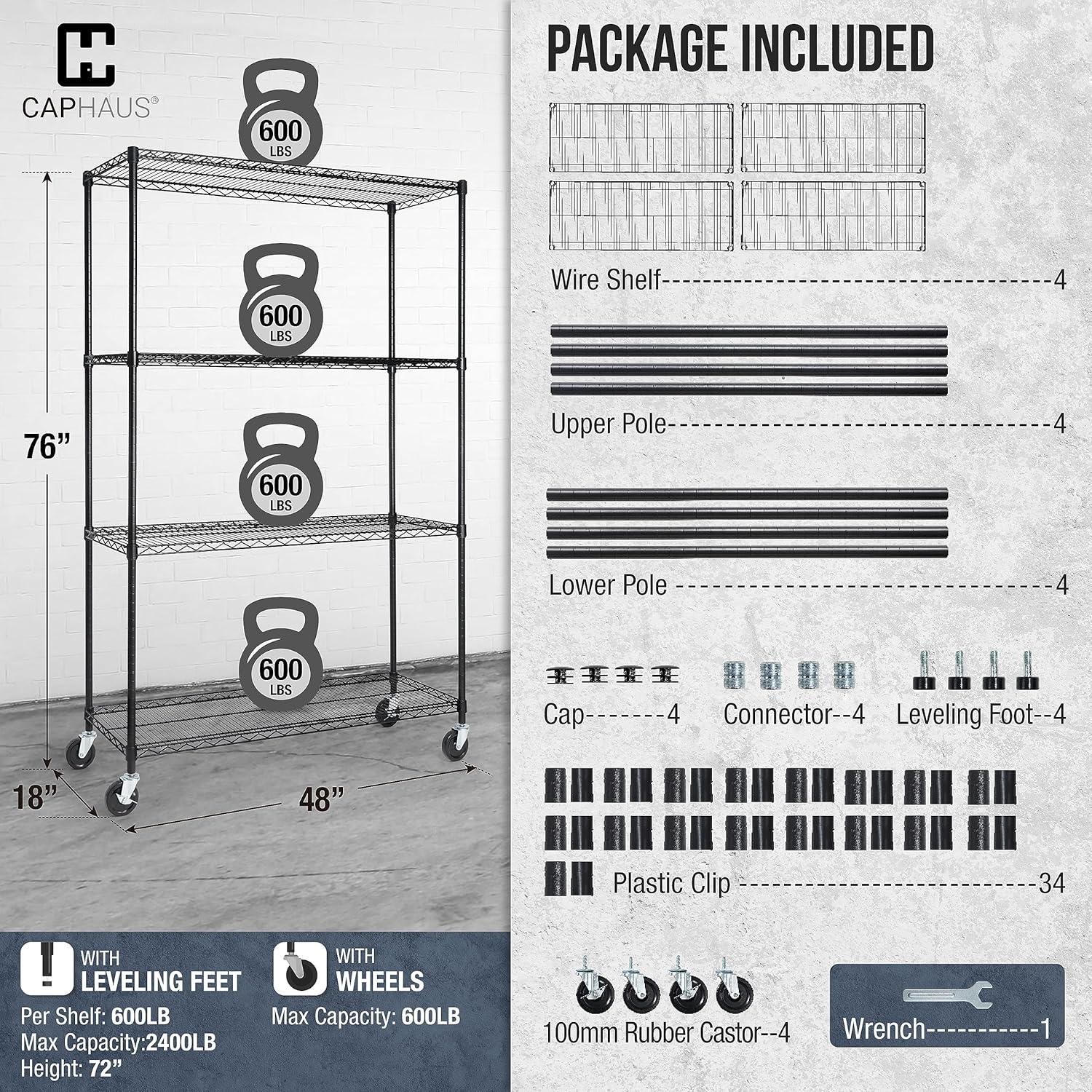 CAPHAUS Shelving Unit with Wheels