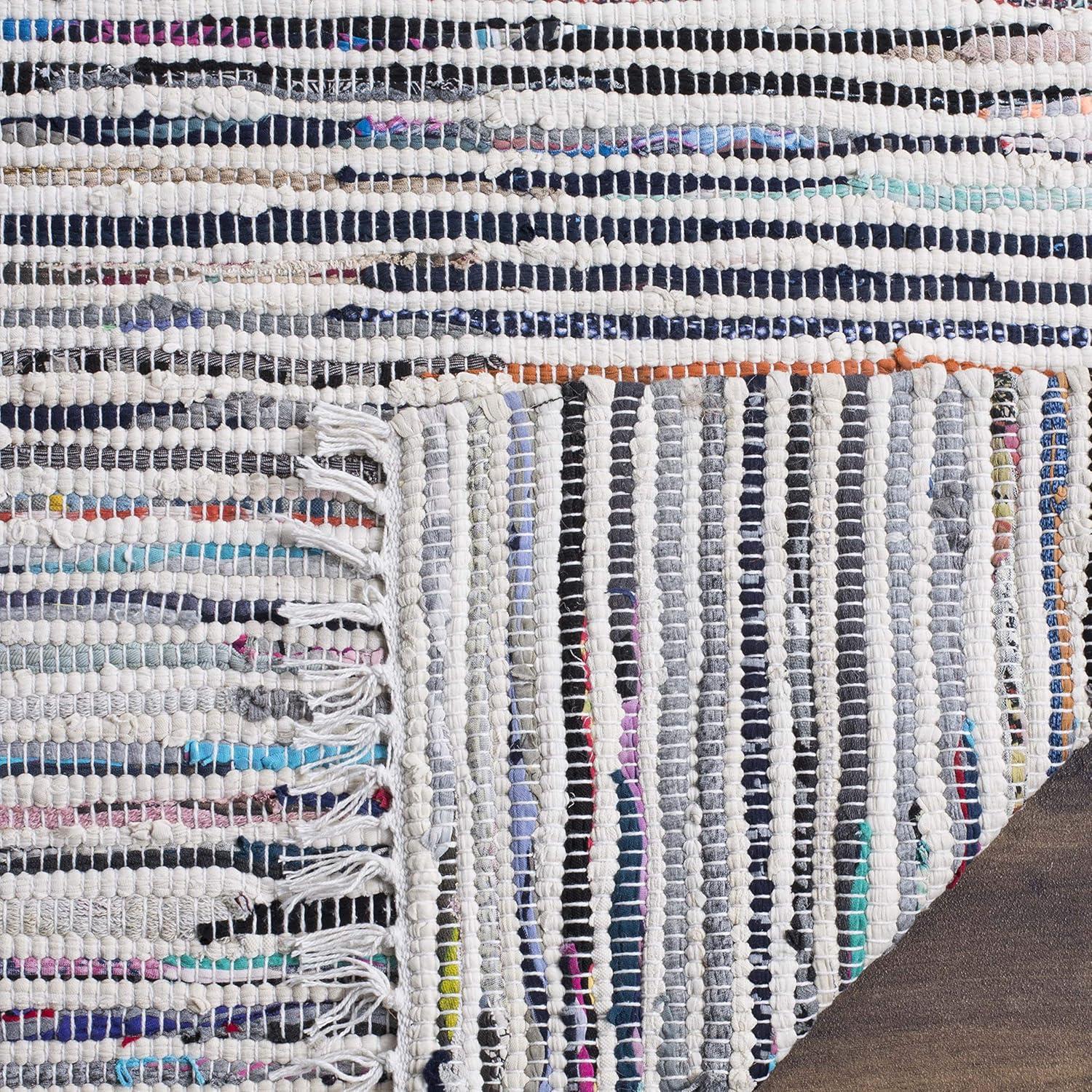 Rag Rug RAR125 Hand Woven Indoor Area Rug - Light Blue/Multi - 8'9"x11'9" - Safavieh.