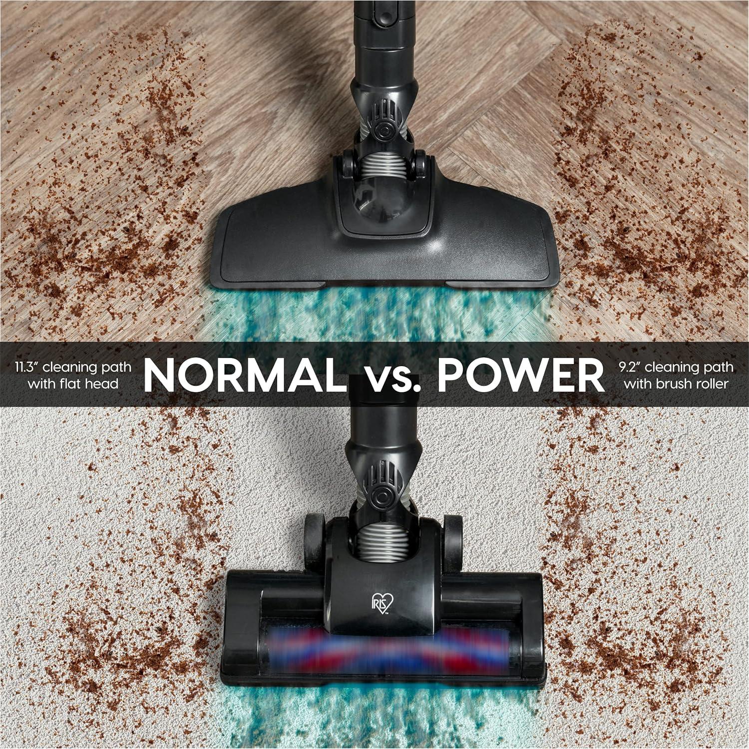 IRIS USA Power Brush Cordless Cyclone Stick Vacuum for Low-profile, Stand and 4-in-1 Attachments, 9000Pa Suction LED Indicator