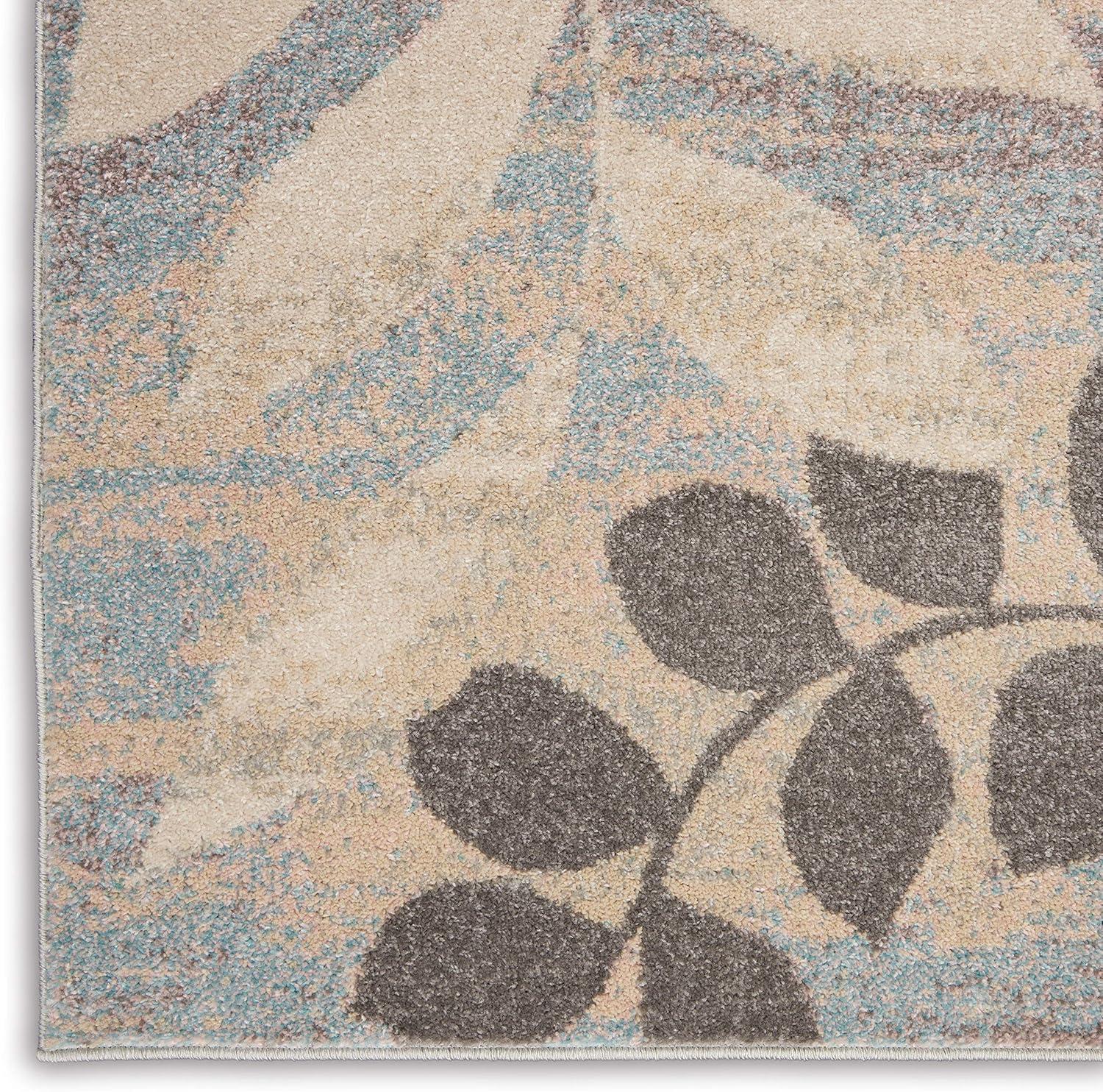 Nourison Tranquil Distressed Farmhouse Botanical Area Rug