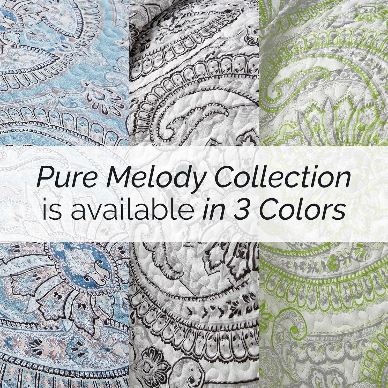 Southshore Fine Living, Inc. Paisley Boho Throw Pillow Covers 20"x26", Quilted Pillow Shams Standard Size Set of 2, Fit Queen or Full Pillows, Complements Boho Bedroom Decor, Aqua Paisley