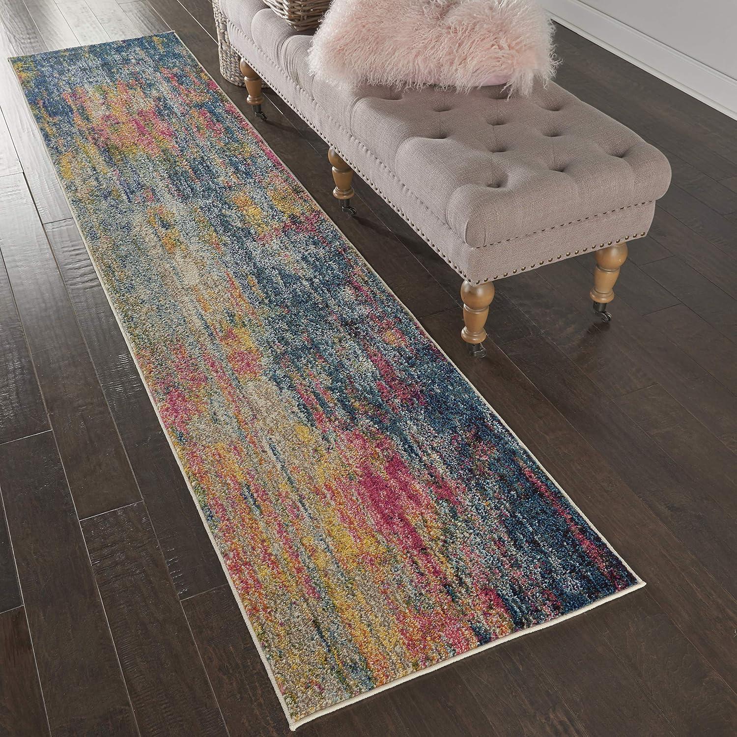 Nourison Celestial 2'2"X10' (10' Runner) Blue/Yellow Indoor Area Rug Colorful Contemporary Abstract by Nourison