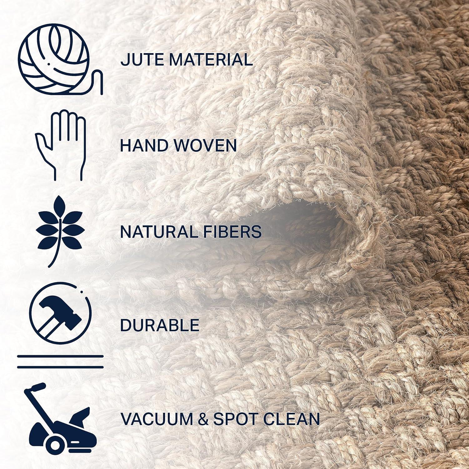 5'x8' Estera Hand Woven Boucle Chunky Jute Area Rug, Natural - JONATHAN Y