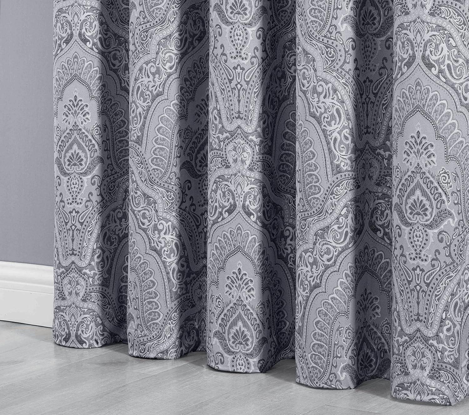 Chezmoi Collection Synthetic Paisley Room Darkening Rod Pocket Curtain Panel