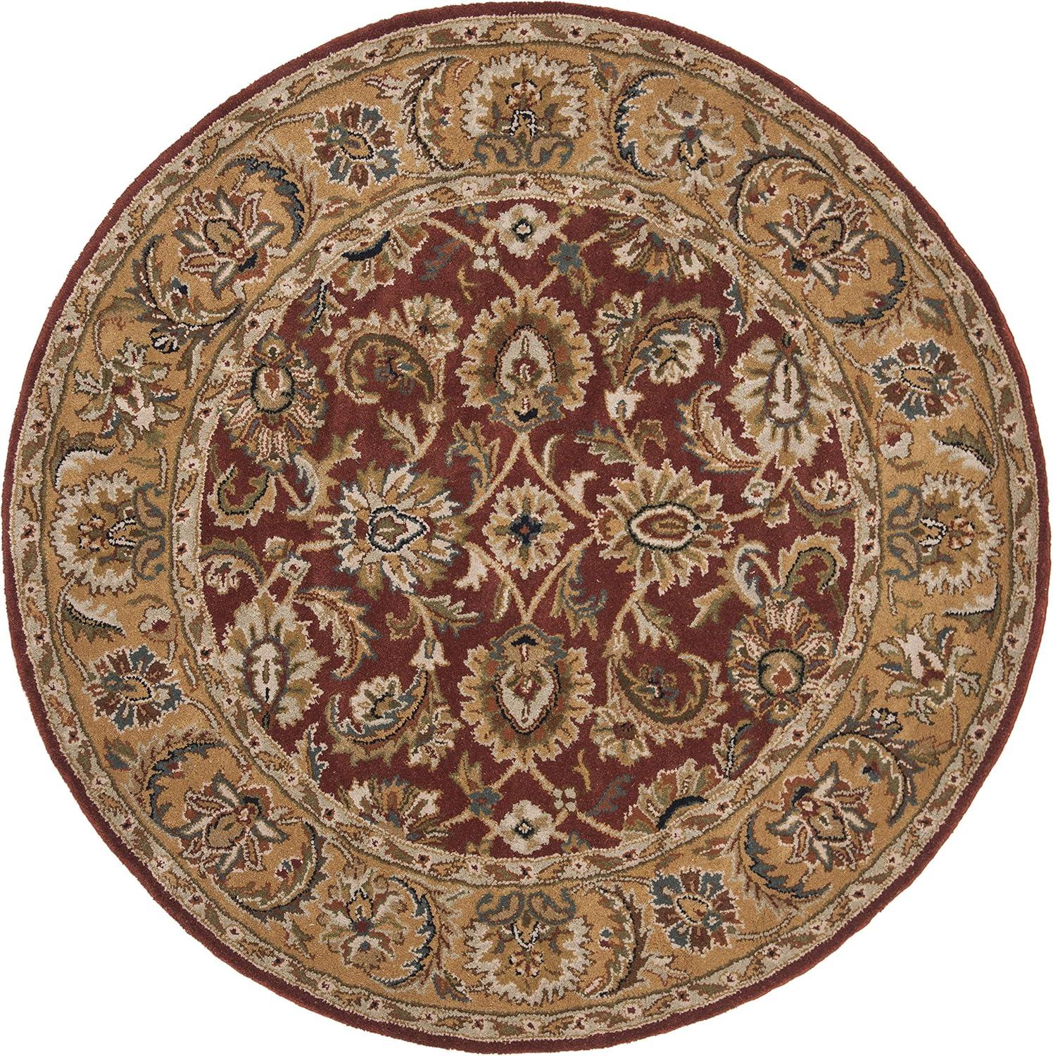 Classic CL758 Hand Tufted Area Rug - Rust/Camel - 5' round - Safavieh.