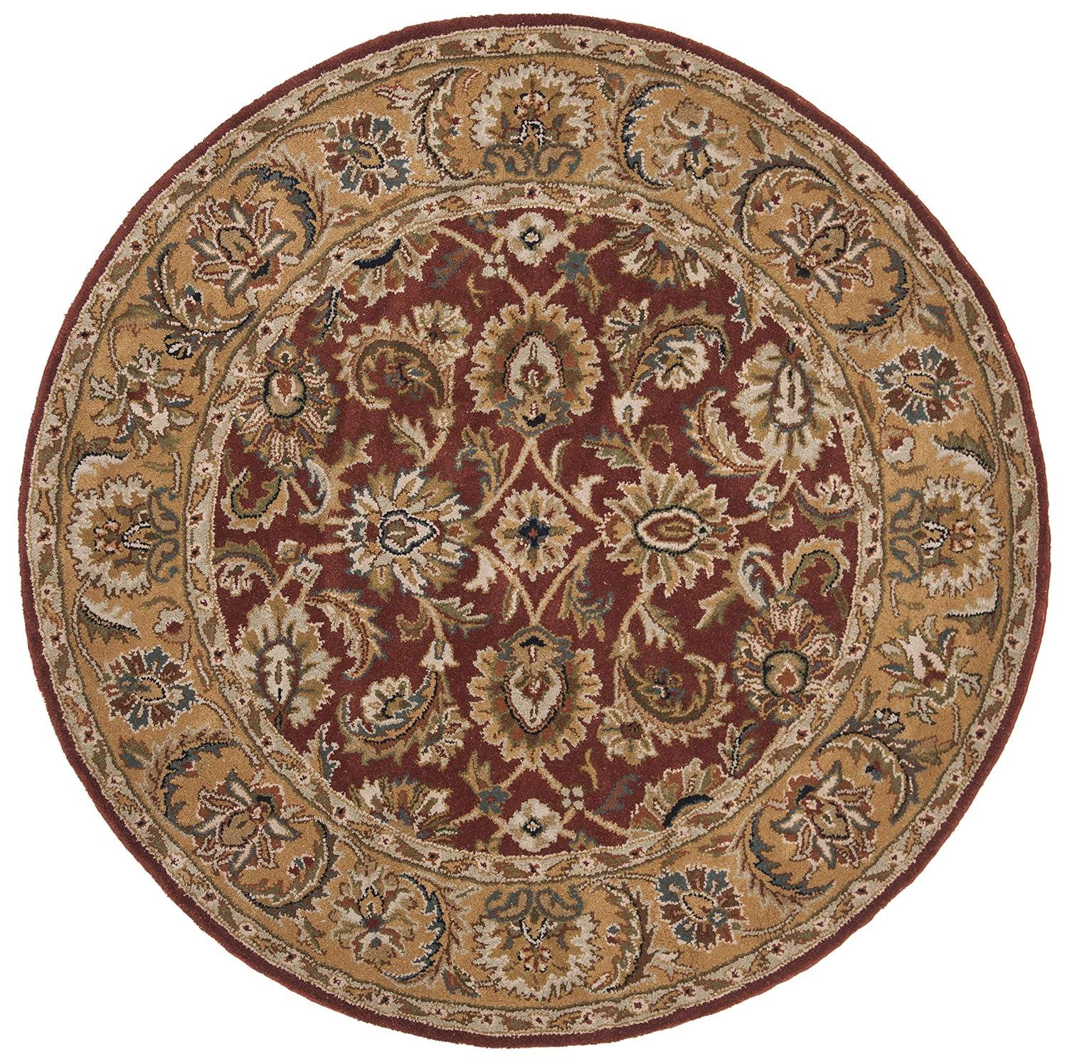 Classic CL758 Hand Tufted Area Rug - Rust/Camel - 5' round - Safavieh.