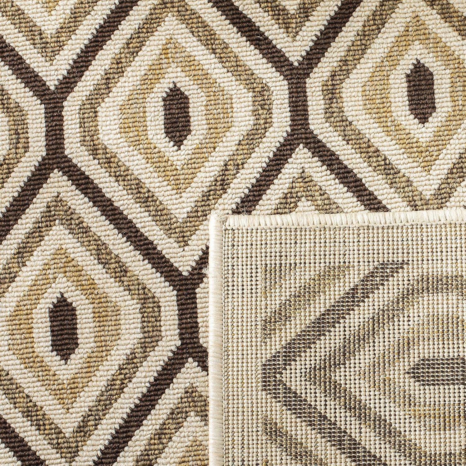 Veranda VER003 Power Loomed Indoor and Outdoor Accent Rug - Cream/Chocolate - 2'7"x5' - Safavieh.