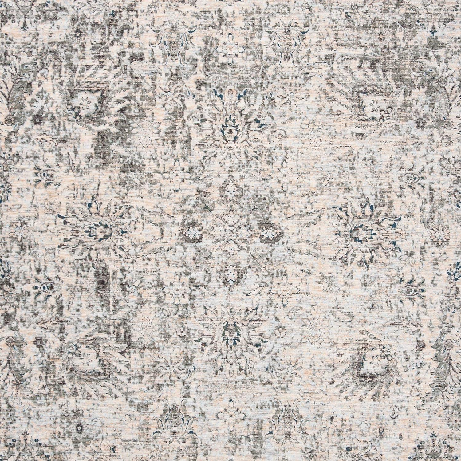 Gray and Beige 4' x 6' Synthetic Area Rug