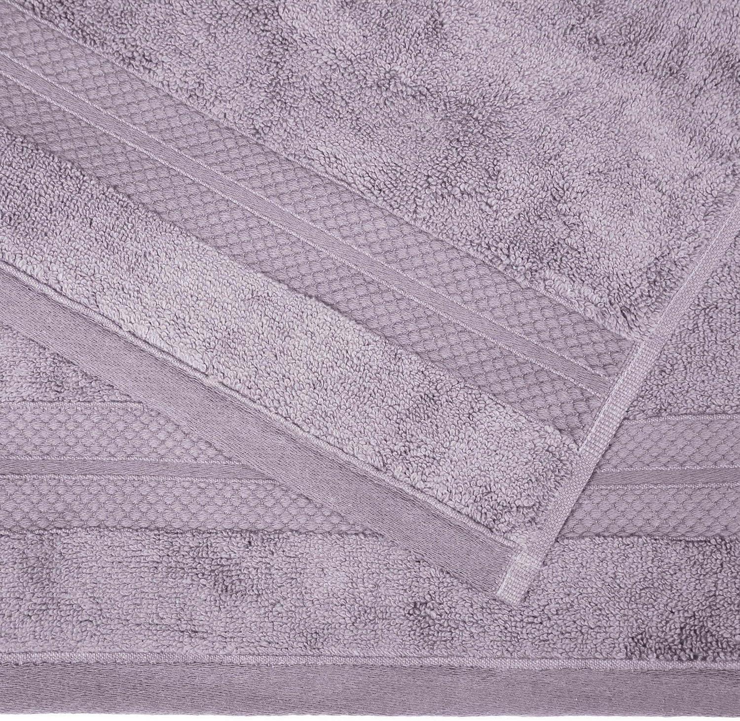 Superior Aria Turkish Cotton Solid Heavyweight 3-Piece Wisteria Towel Set