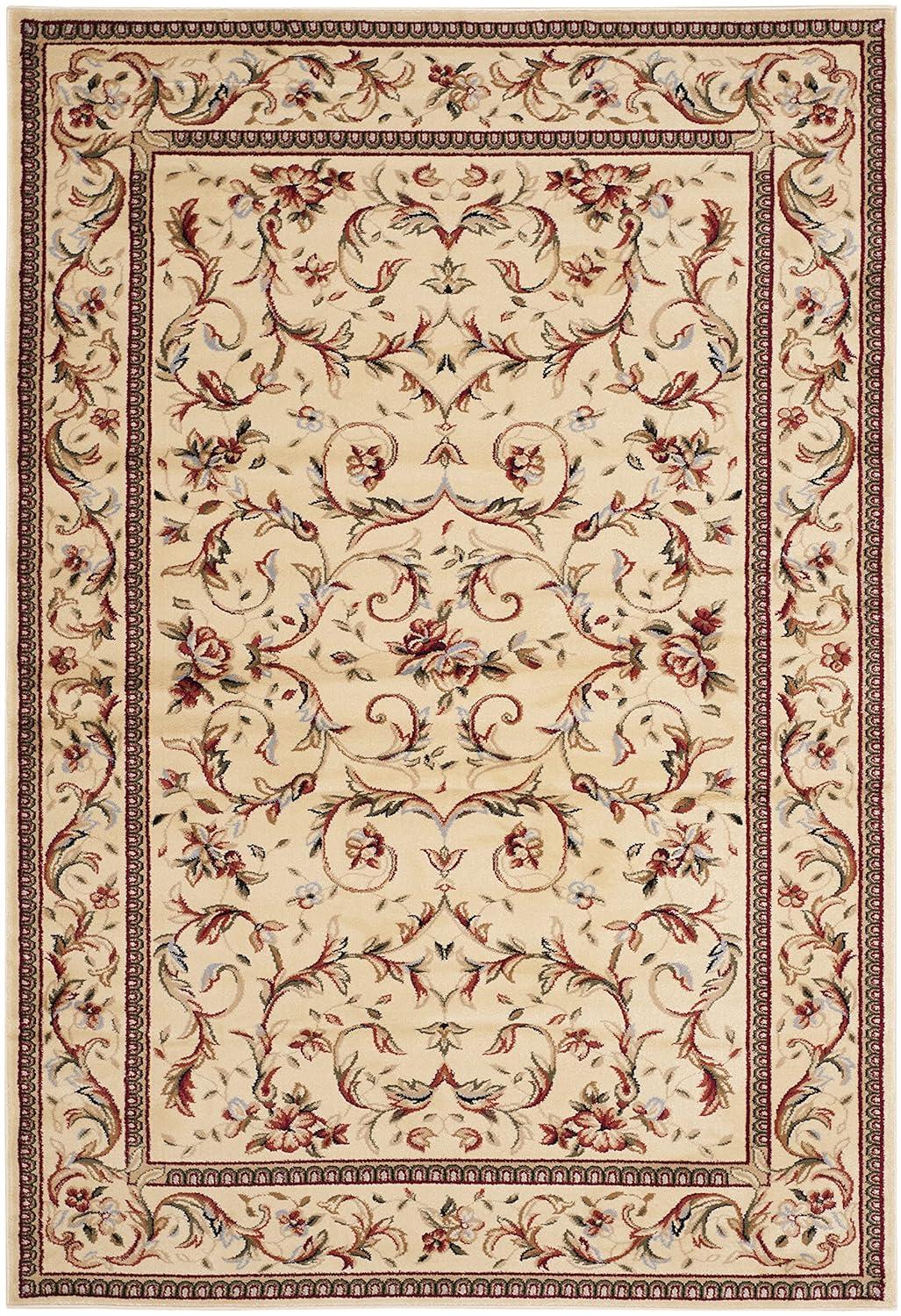 Lyndhurst LNH322 Power Loomed Area Rug - Ivory/Ivory - 5'3"x7'6" - Safavieh