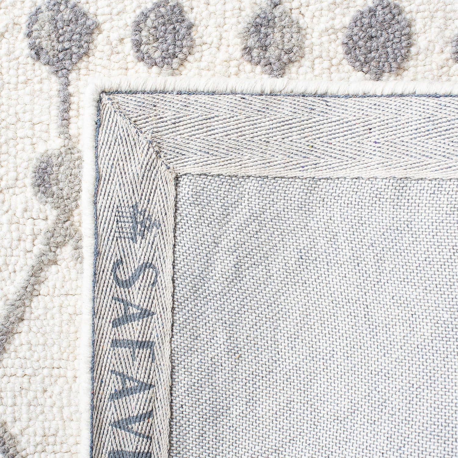 Blossom BLM115 Hand Tufted Area Rug - Ivory/Grey - 6'x6' - Safavieh.