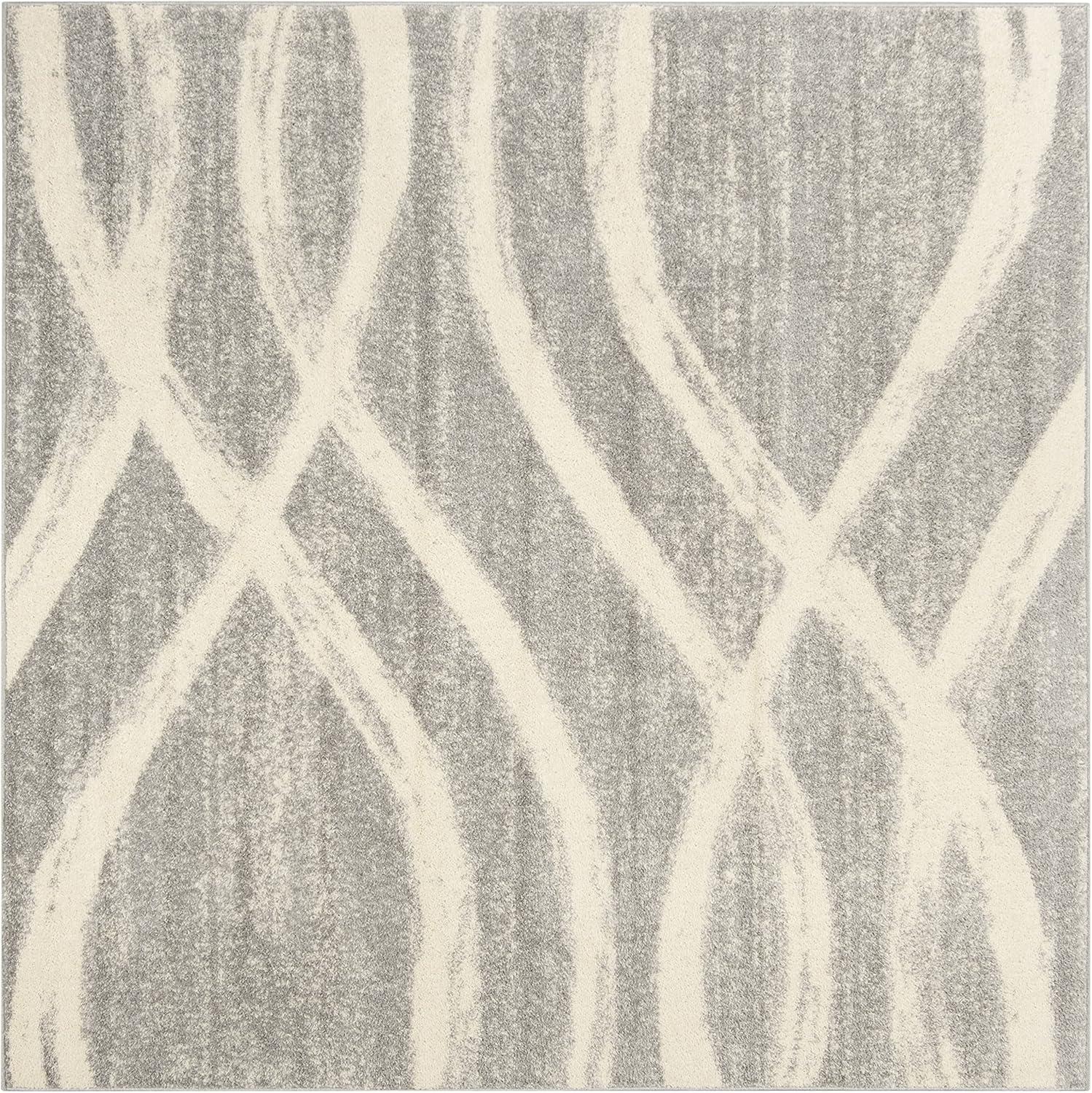 Adirondack ADR125 Machine Made Indoor Area Rug - Grey/Cream - 6'x6' - Safavieh