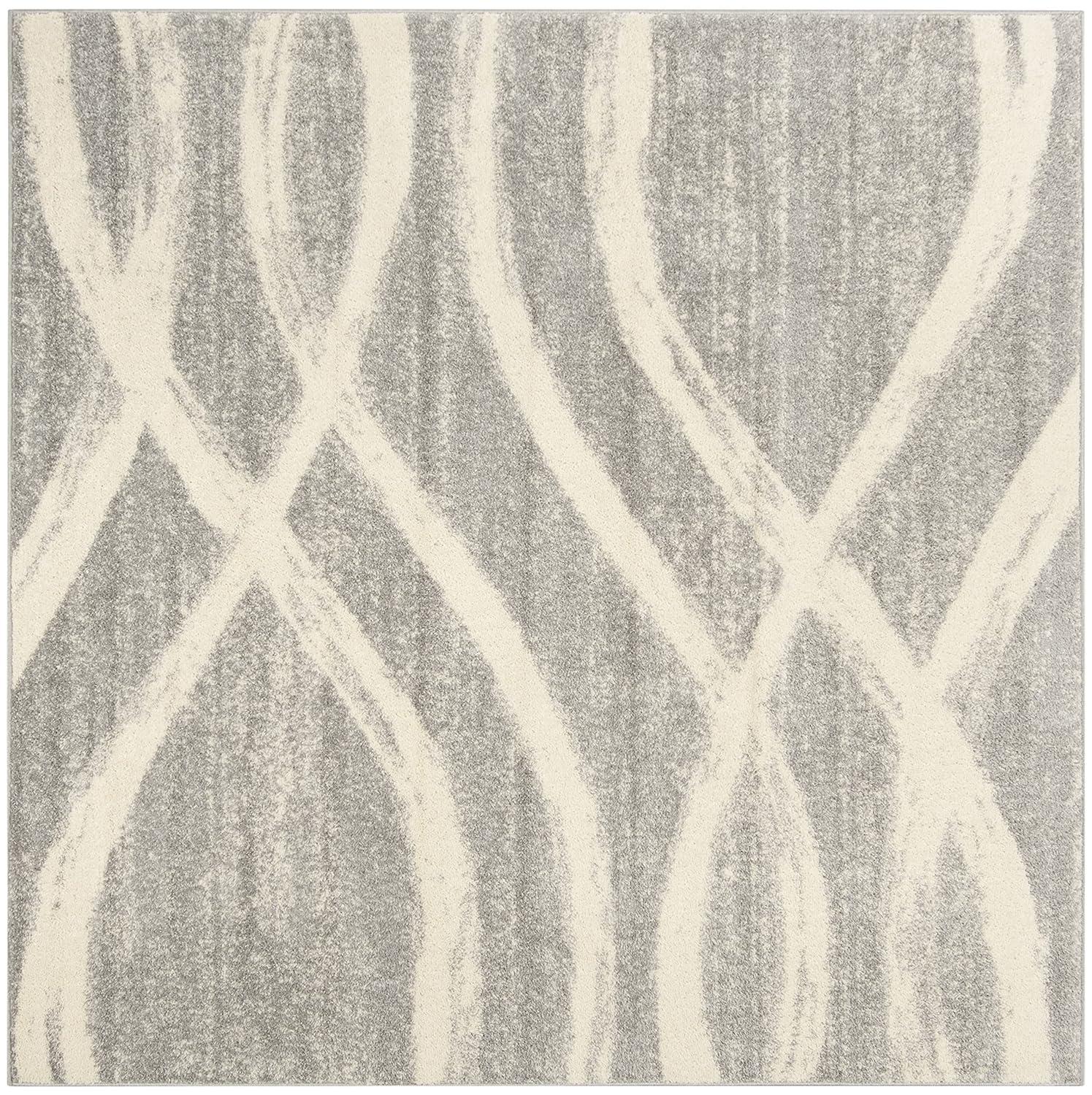 Adirondack ADR125 Machine Made Indoor Area Rug - Grey/Cream - 6'x6' - Safavieh