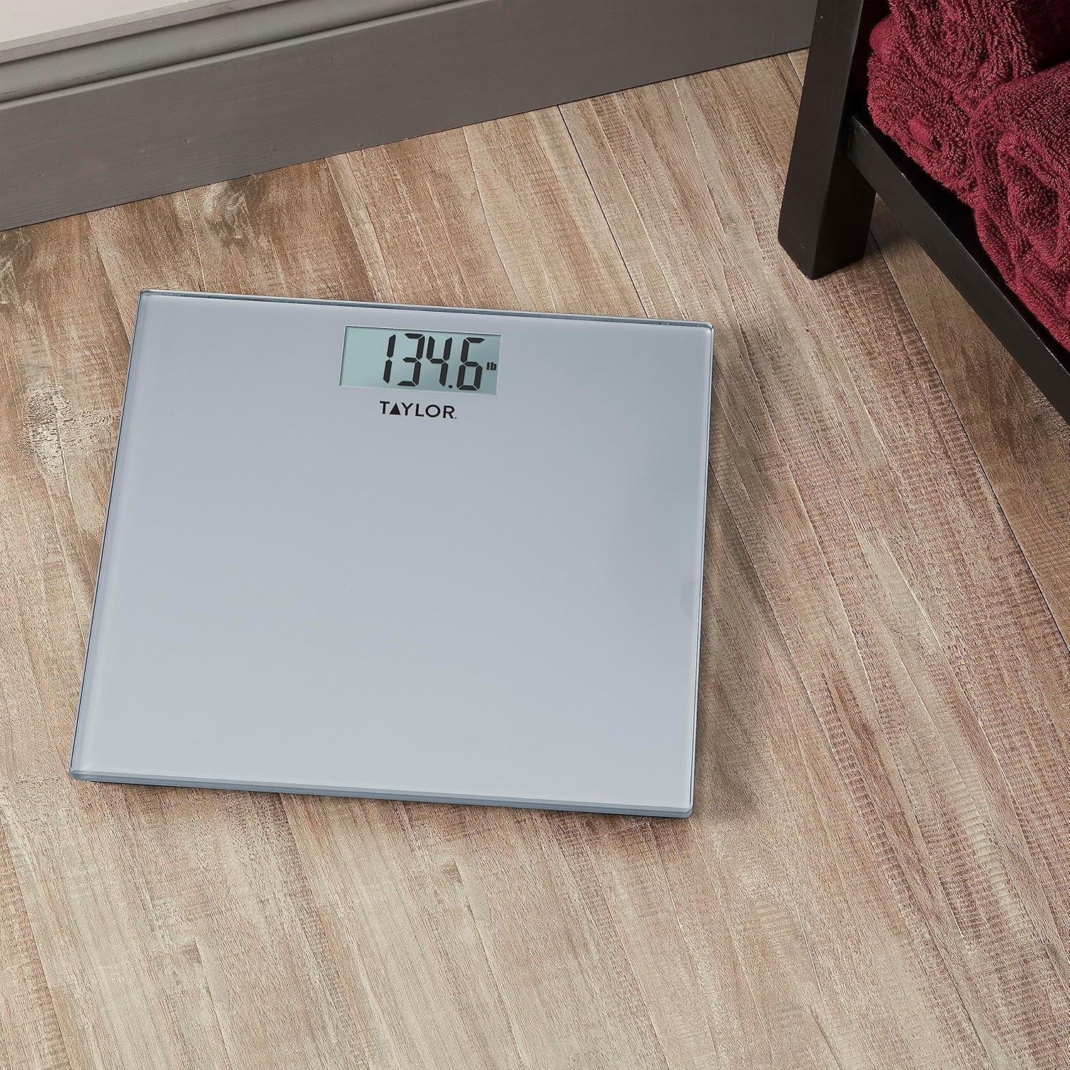 Taylor Digital Glass Bathroom Scale with Silver Finish