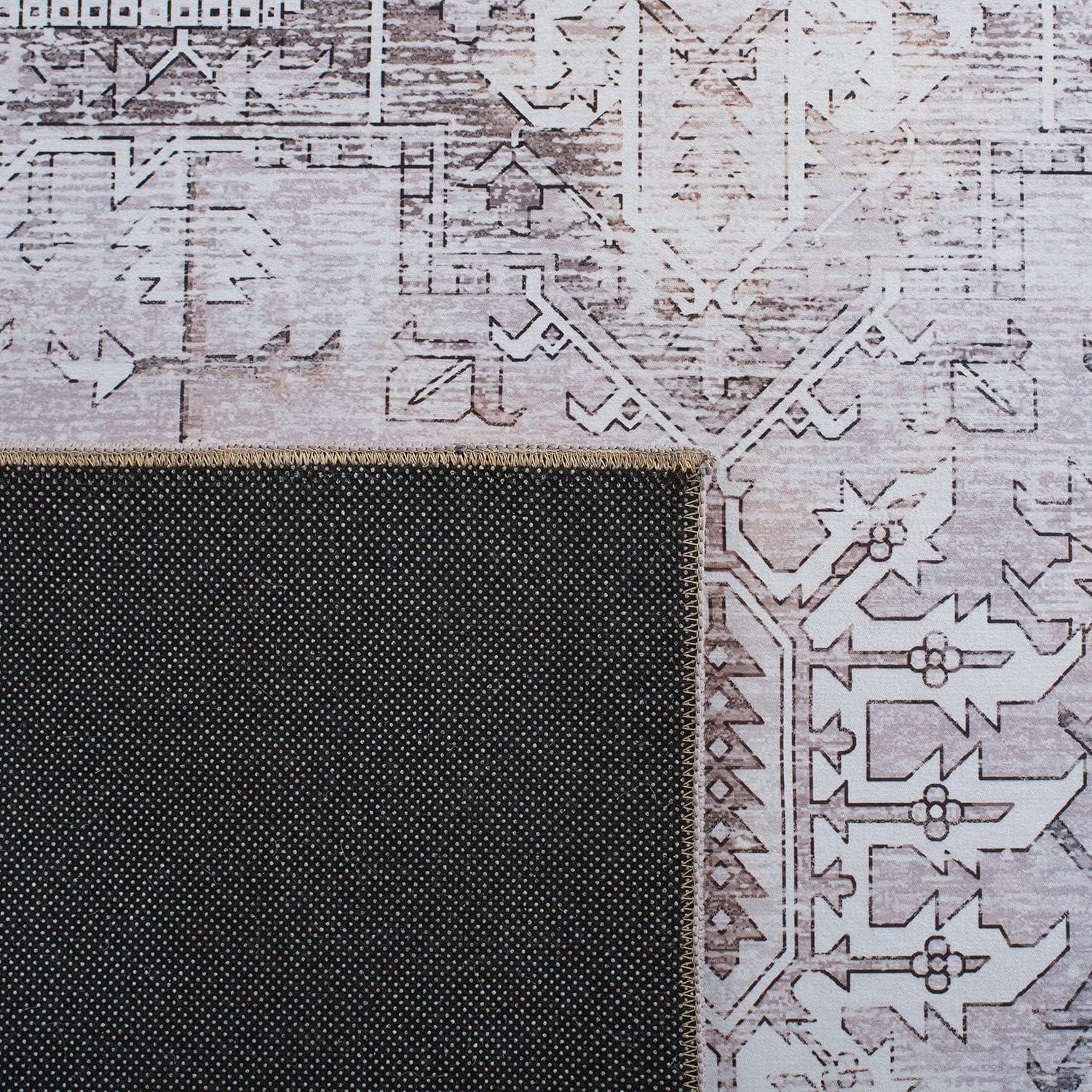 Tucson TSN102 Power Loomed Machine Washable Area Rug - Beige/Grey - 3'x5' - Safavieh.