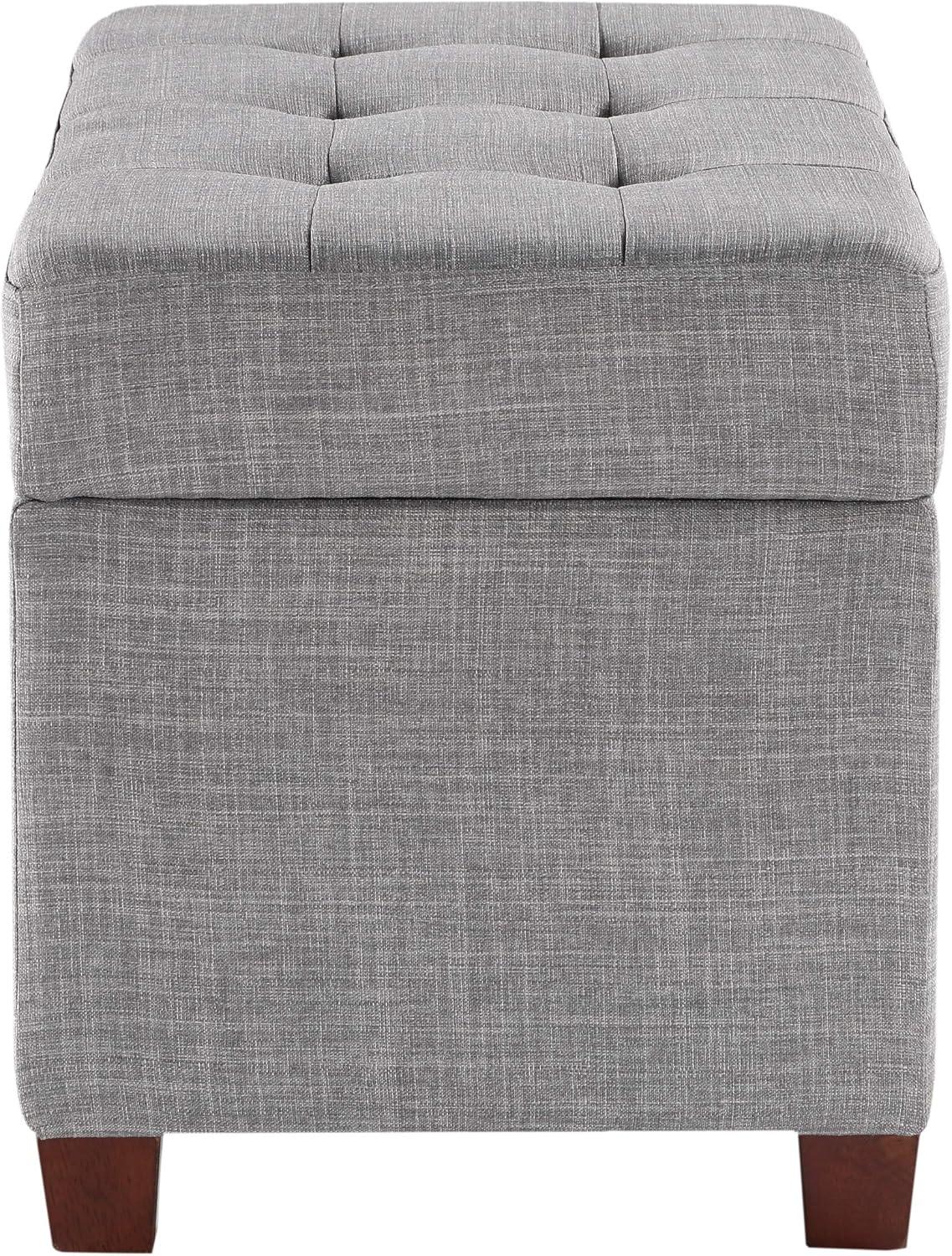 OSP Home Furnishings Storage Ottoman in Dove Gray Fabric