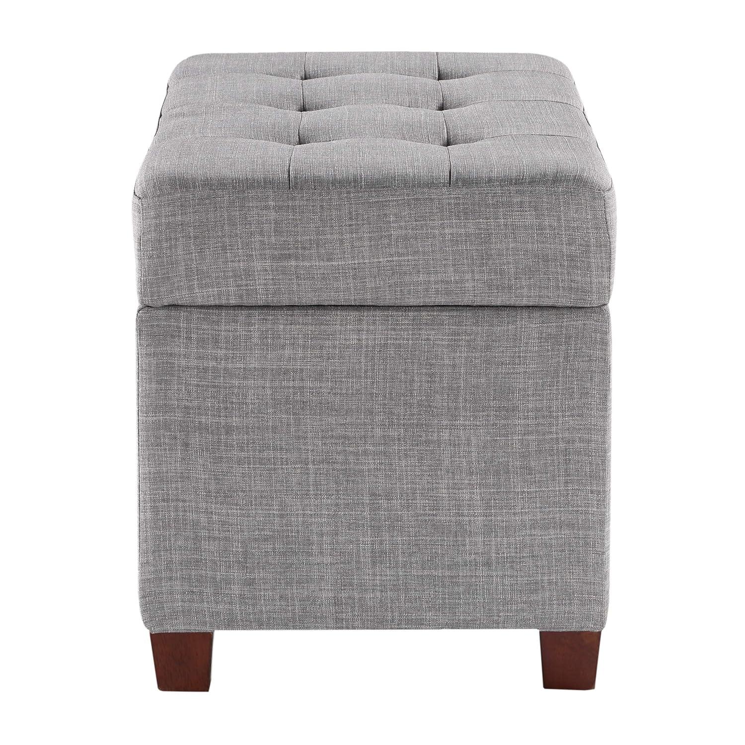 OSP Home Furnishings Storage Ottoman in Dove Gray Fabric