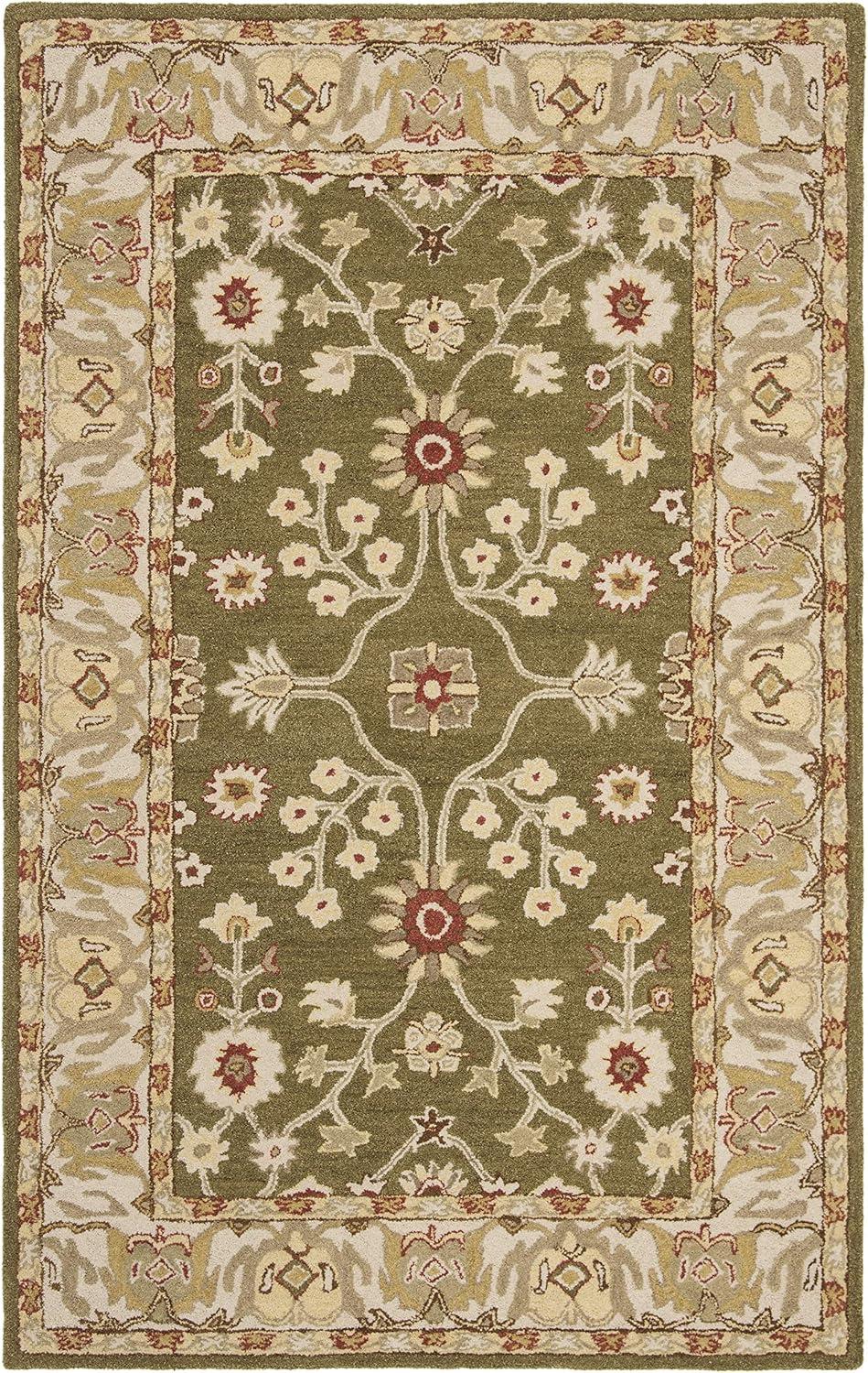 Anatolia AN562 Hand Tufted Indoor Area Rug - Moss/Ivory - 4'x6' - Safavieh
