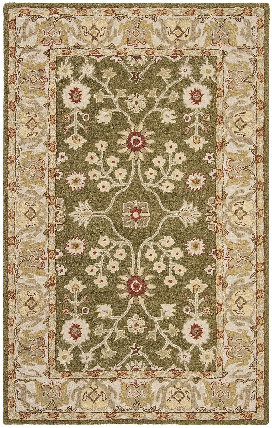 Anatolia AN562 Hand Tufted Indoor Area Rug - Moss/Ivory - 4'x6' - Safavieh