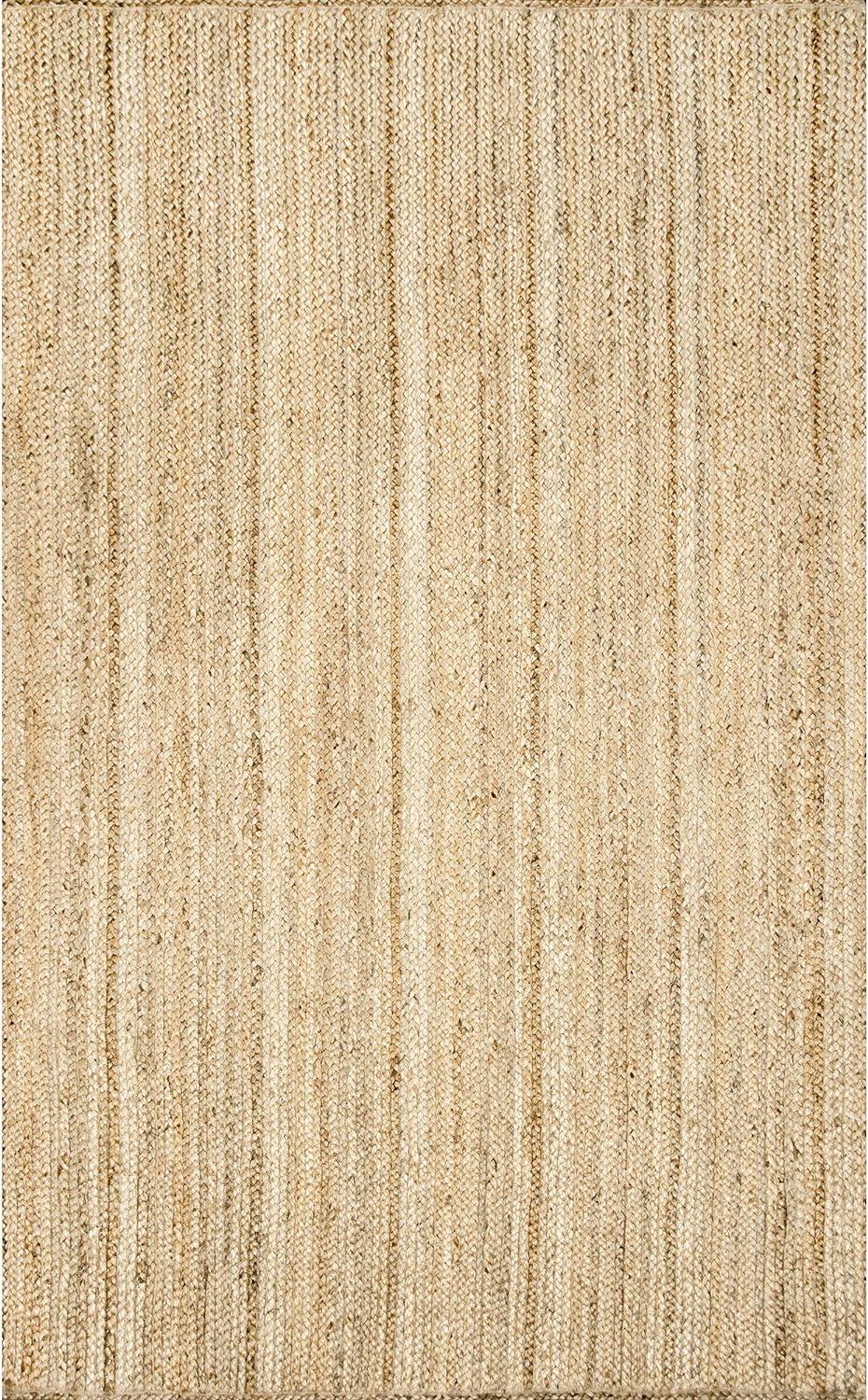 nuLOOM Rigo Hand Woven Jute Natural 5' x 8' Farmhouse Area Rug