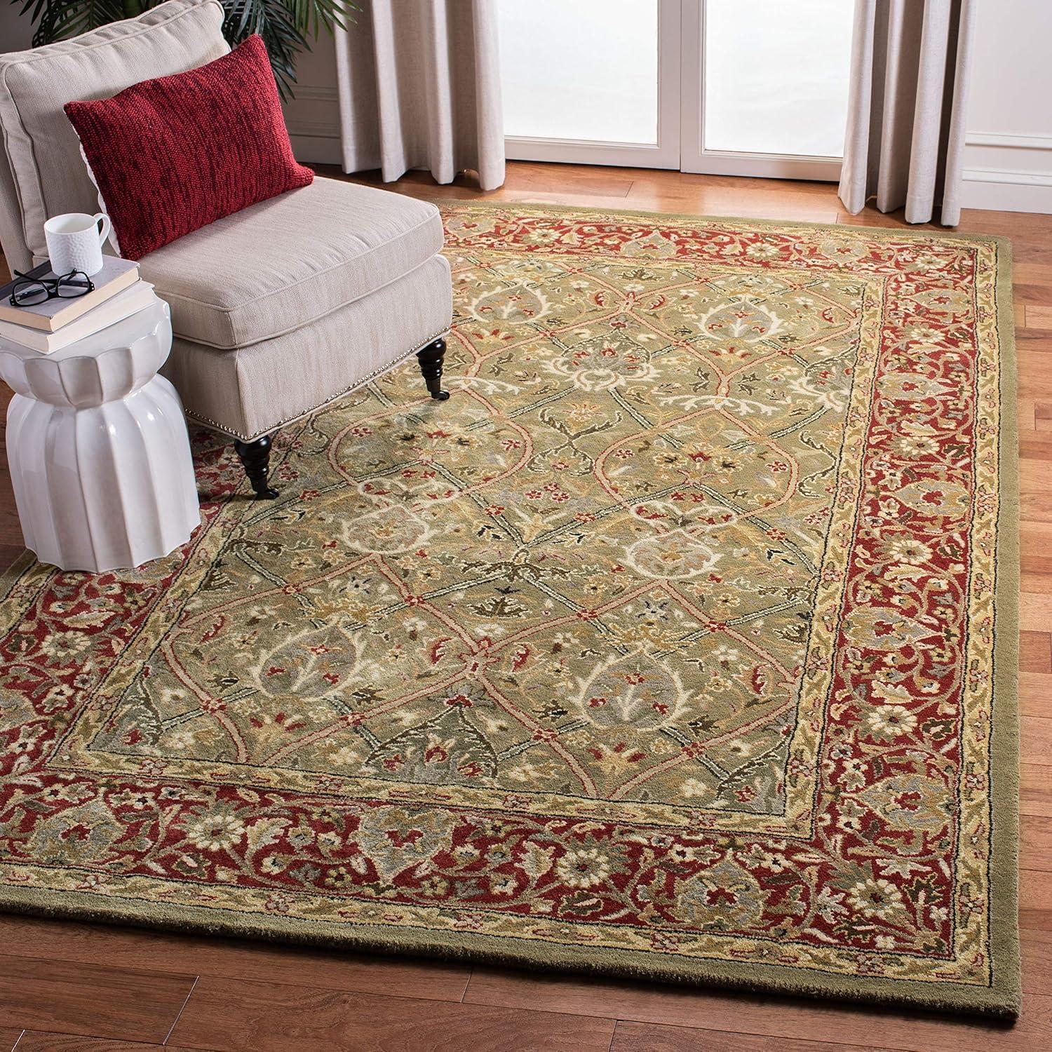 Persian Legend PL819 Hand Tufted Indoor Accent Rug - 2'6"x4' - Light Green/Rust - Safavieh