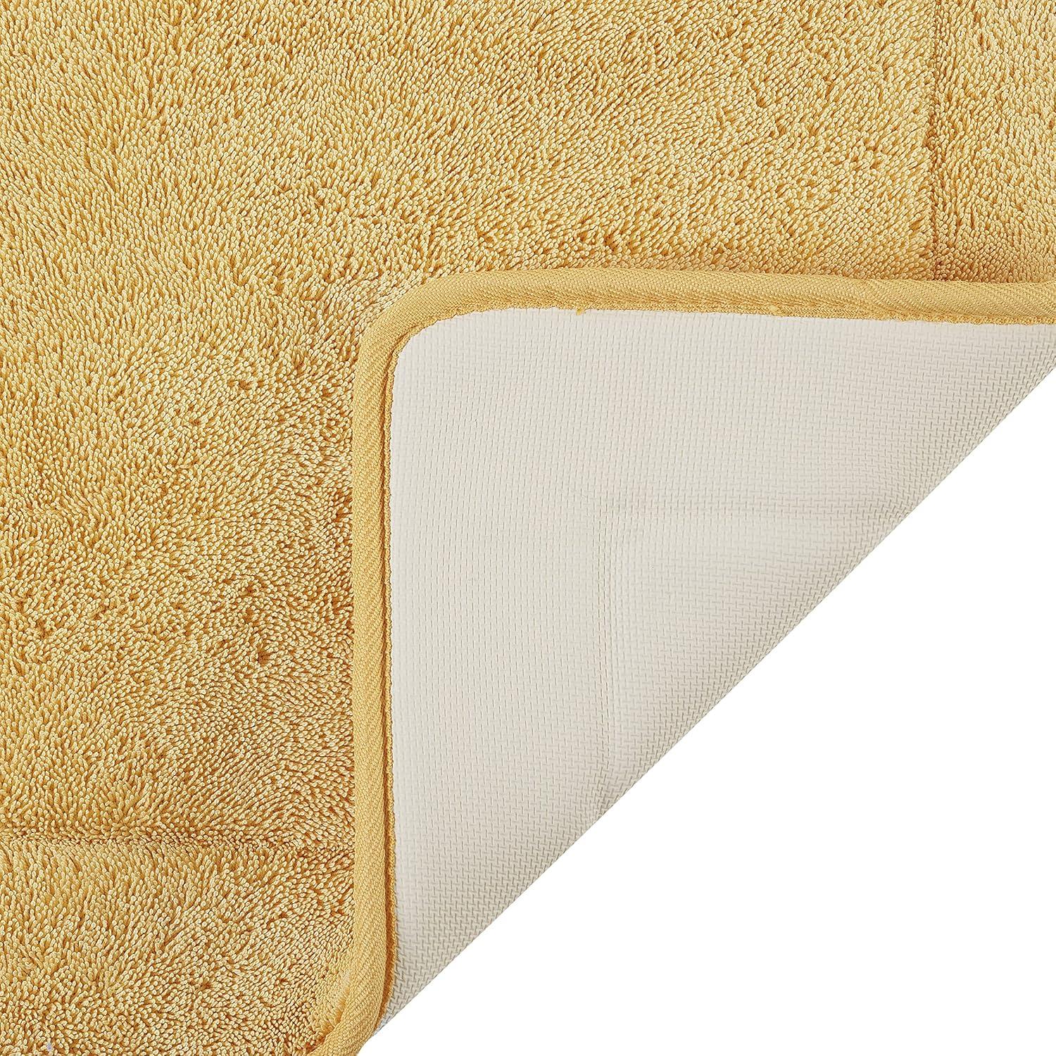 Daffodil Yellow Memory Foam Terry Bath Mat 17x24