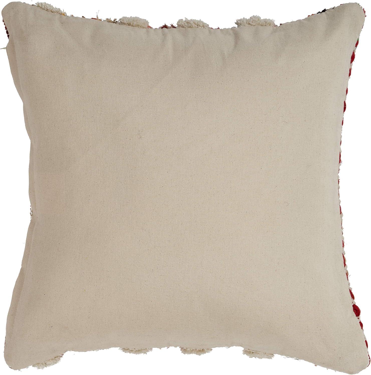 Evette Rios Dahlia Bohemian Multicolor Chevron Striped Chindi Handmade Pillow