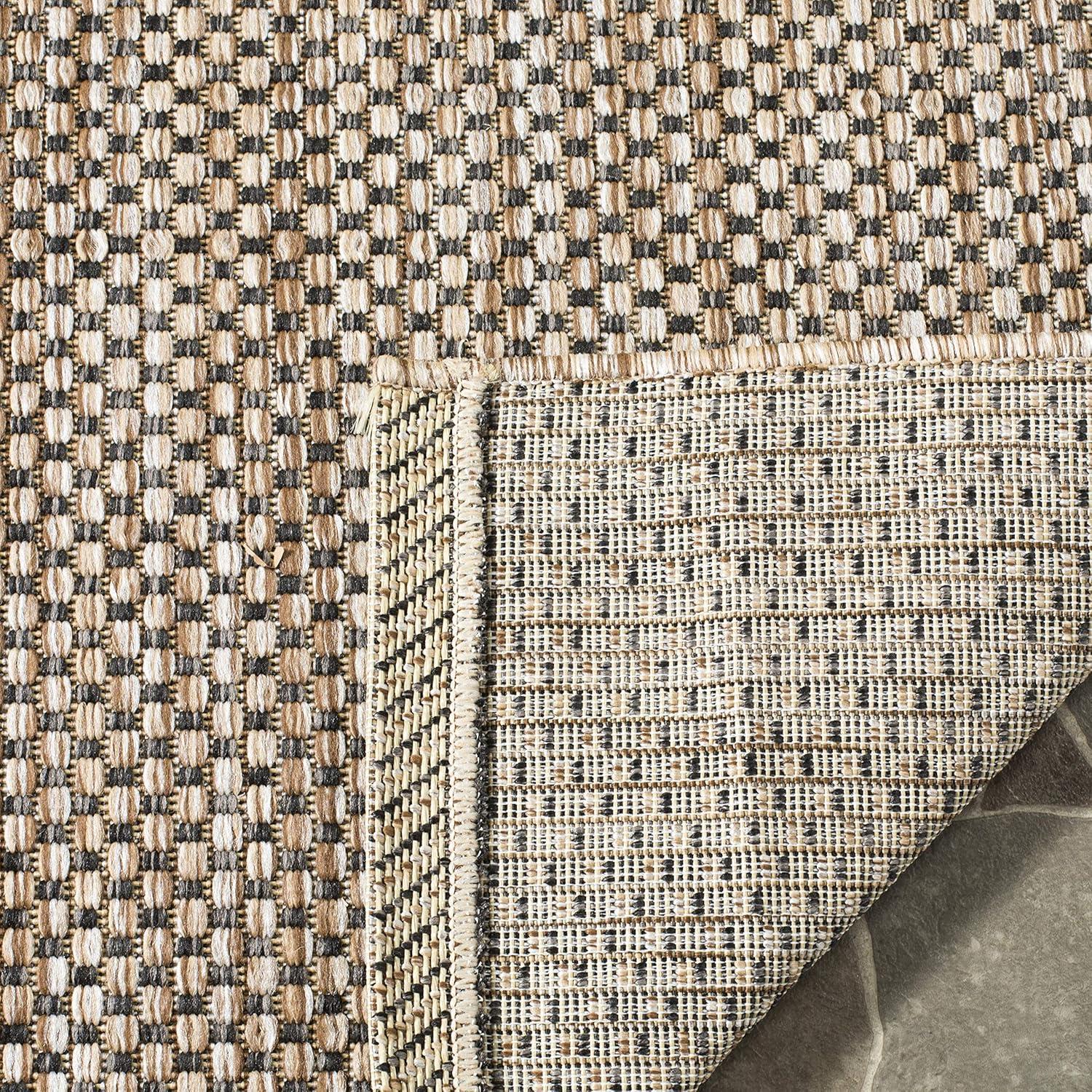 Courtyard CY8521 Power Loomed Indoor/Outdoor Accent Rug - Natural/Black - 2'7"x5' - Safavieh.