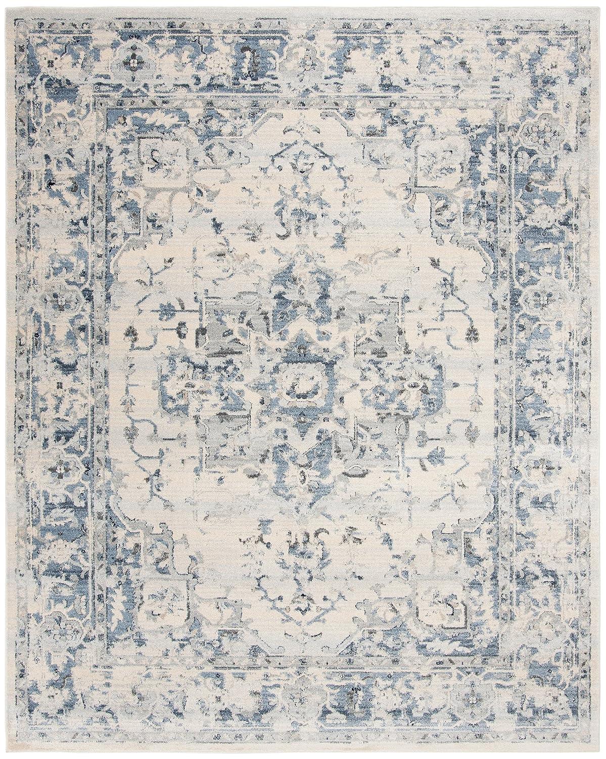 Charleston CHL411 Loomed Indoor Area Rug - Ivory/Navy - 9'x12' - Safavieh