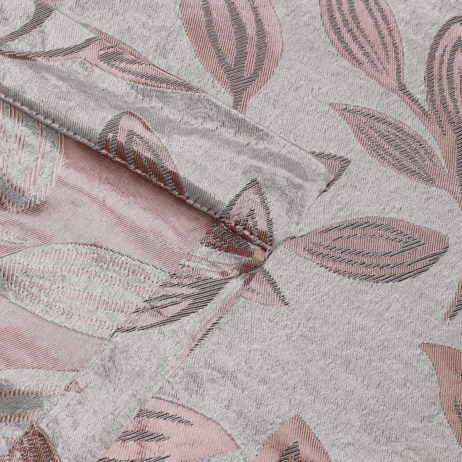 Modern Bohemian Leaves Room Darkening Semi-Blackout Curtains, Set of 2, 52"x108", Bronze - Blue Nile Mills