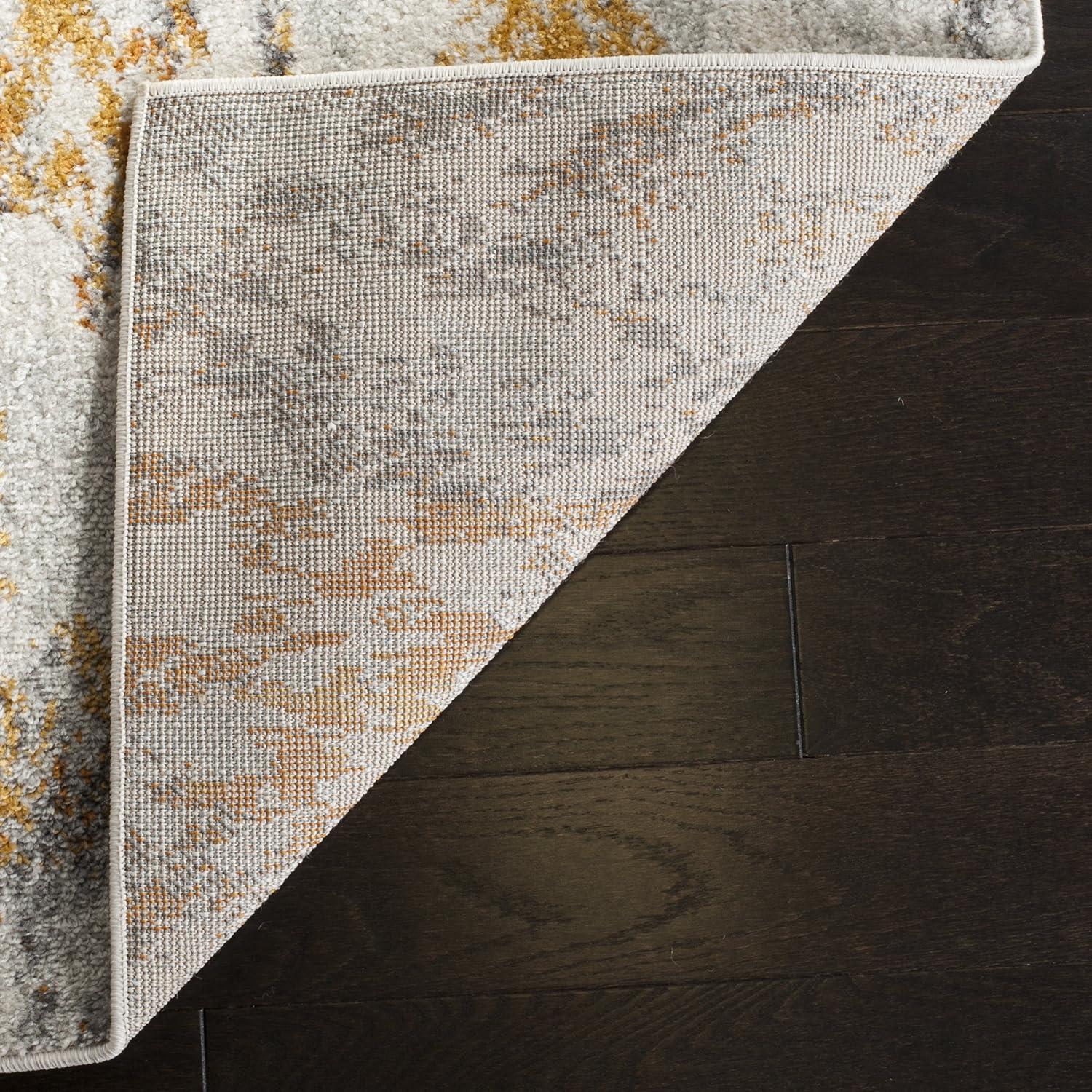 Madison MAD608 Power Loomed Indoor Area Rug - Cream/Orange - 4'x4' - Safavieh.