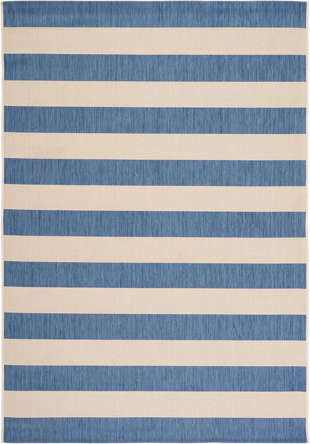 Courtyard CY6812 Power Loomed Indoor/Outdoor Area Rug - Beige/Blue - 4'x5'7" - Safavieh.