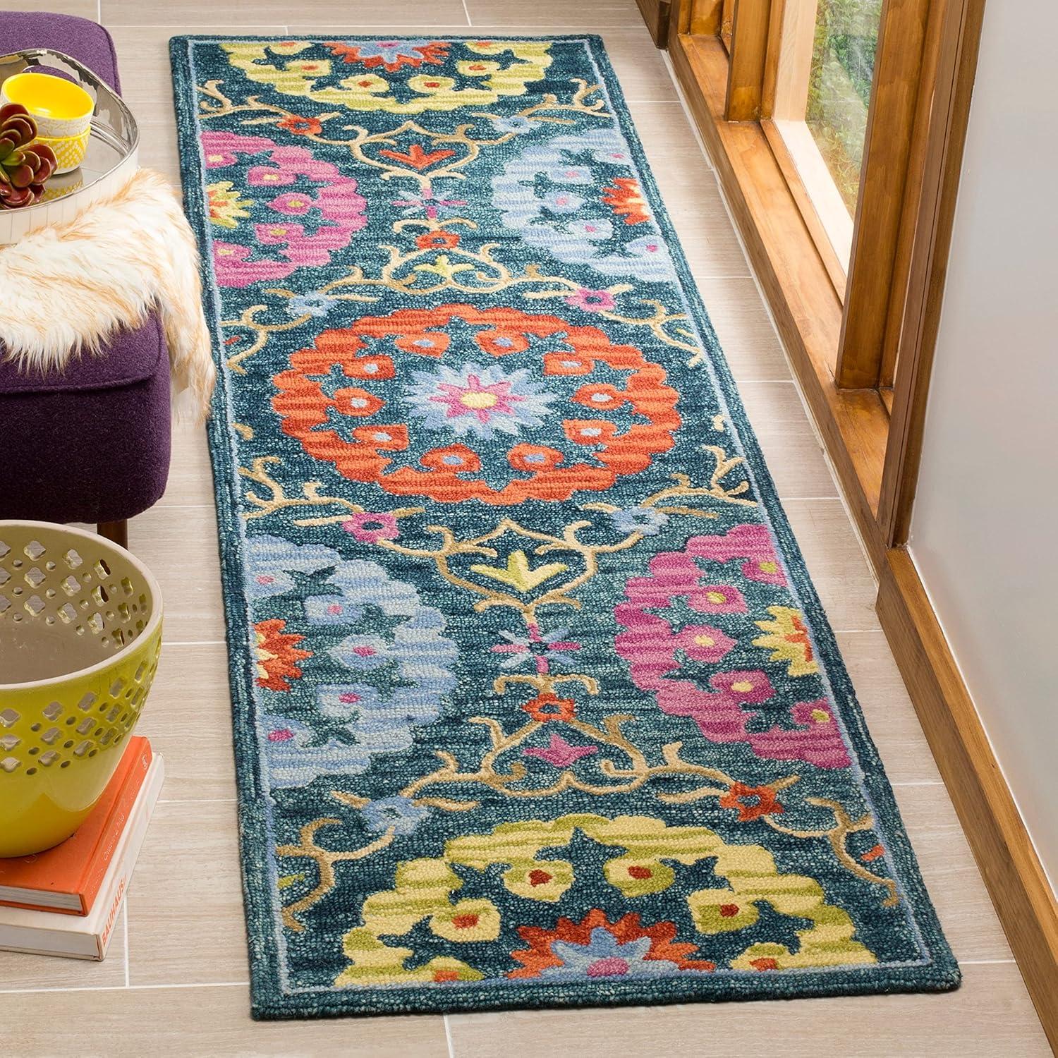 Suzani SZN328 Hand Hooked Indoor Area Rug  - Safavieh