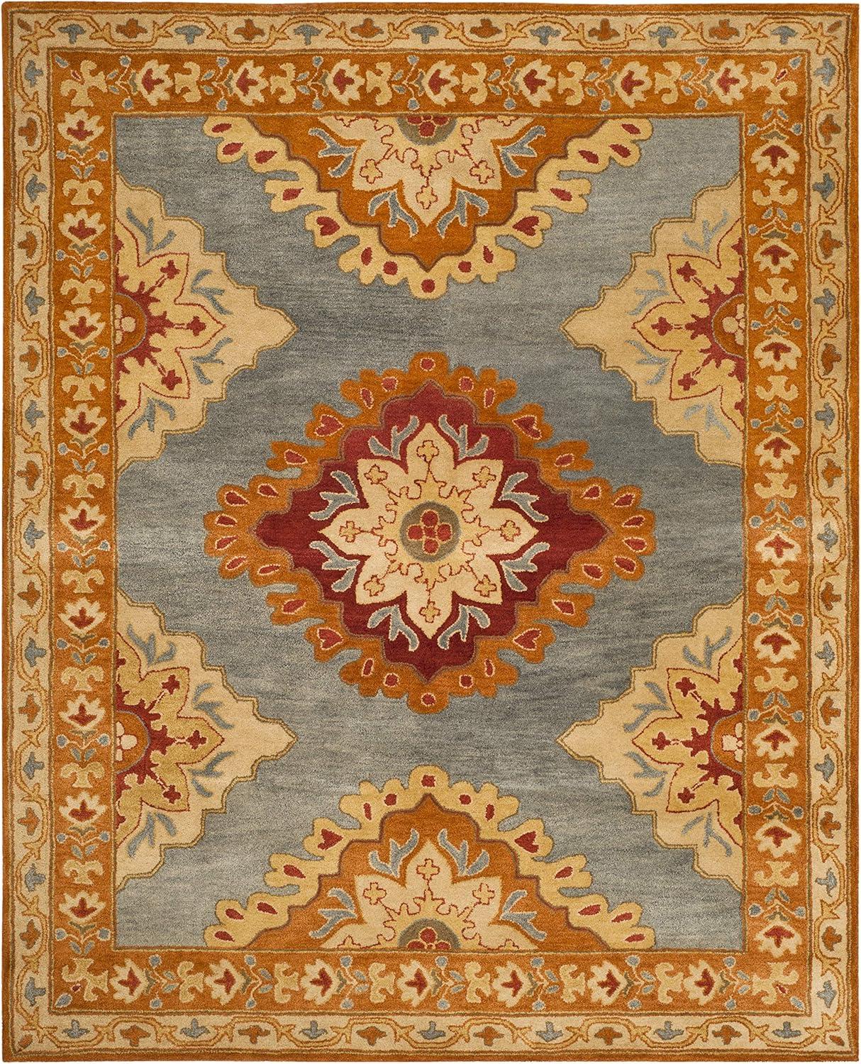 Heritage HG408 Handmade Area Rug - 8'x10' - Blue/Rust - Safavieh