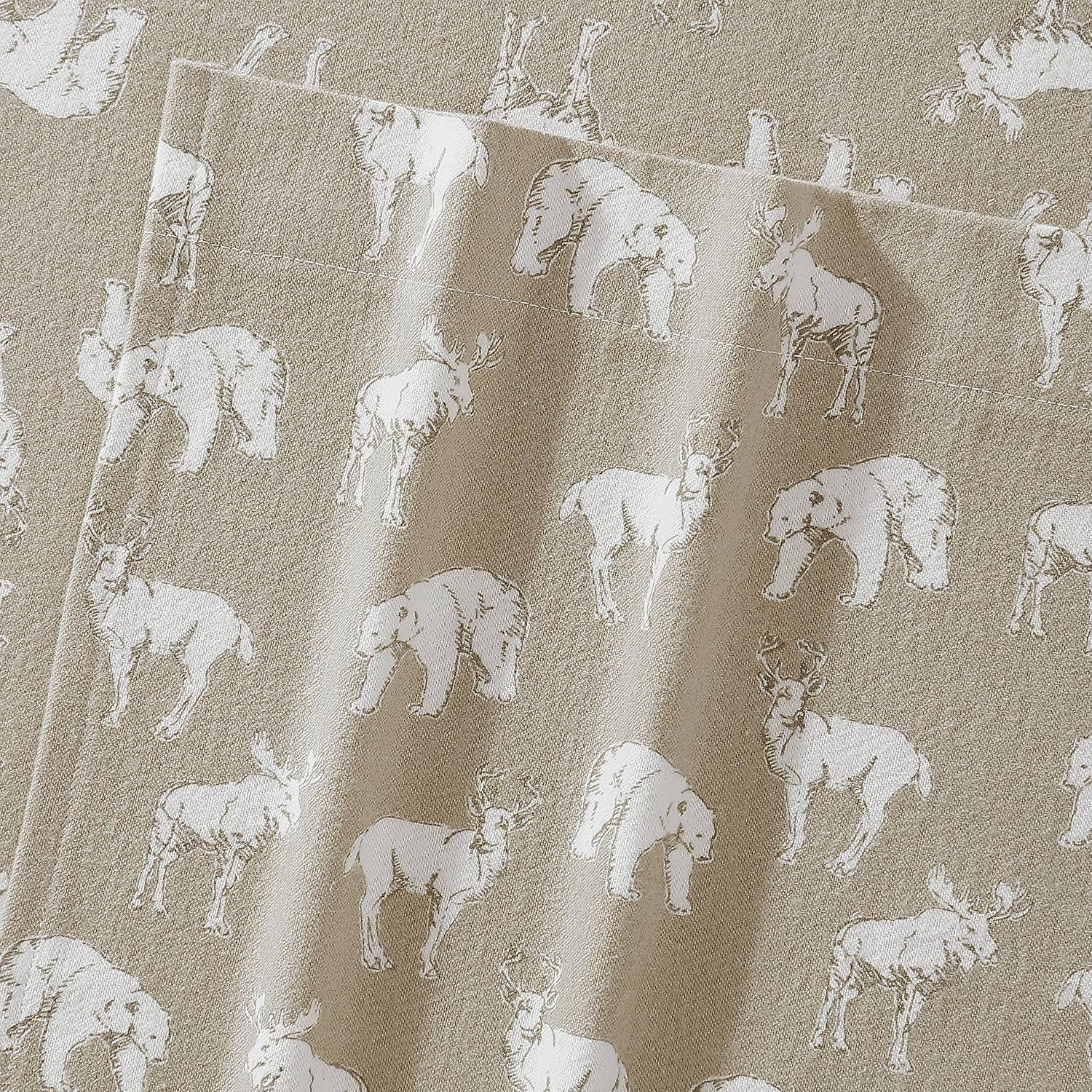 Full Patterned Flannel Sheet Set Tan - Eddie Bauer