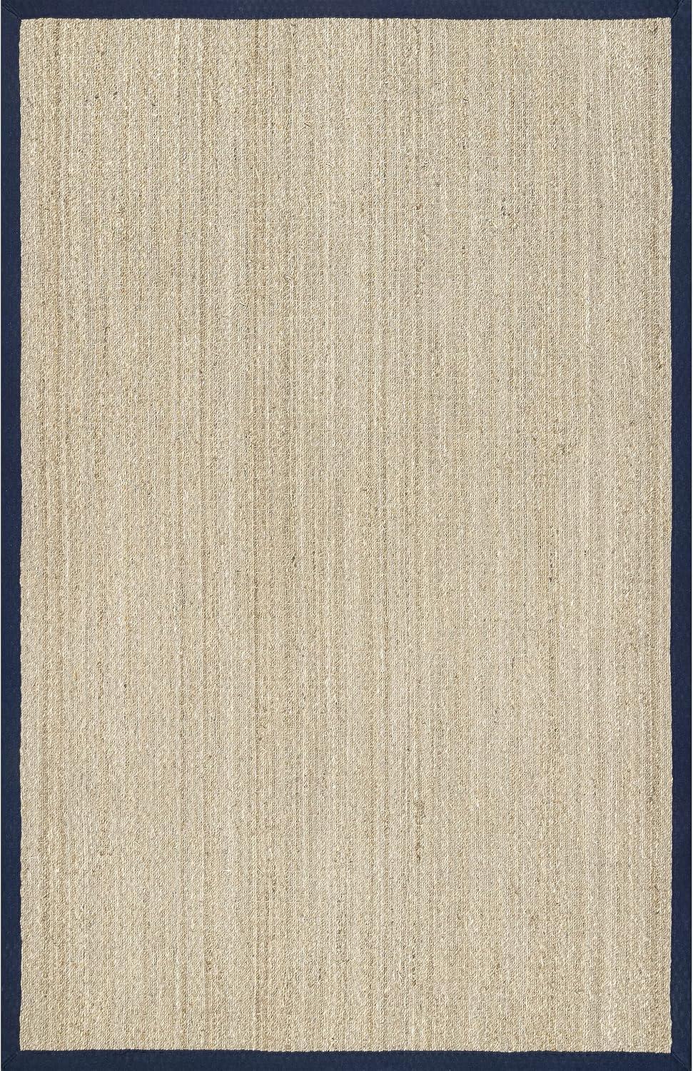 Coastal Navy Seagrass 6' x 9' Easy Care Area Rug