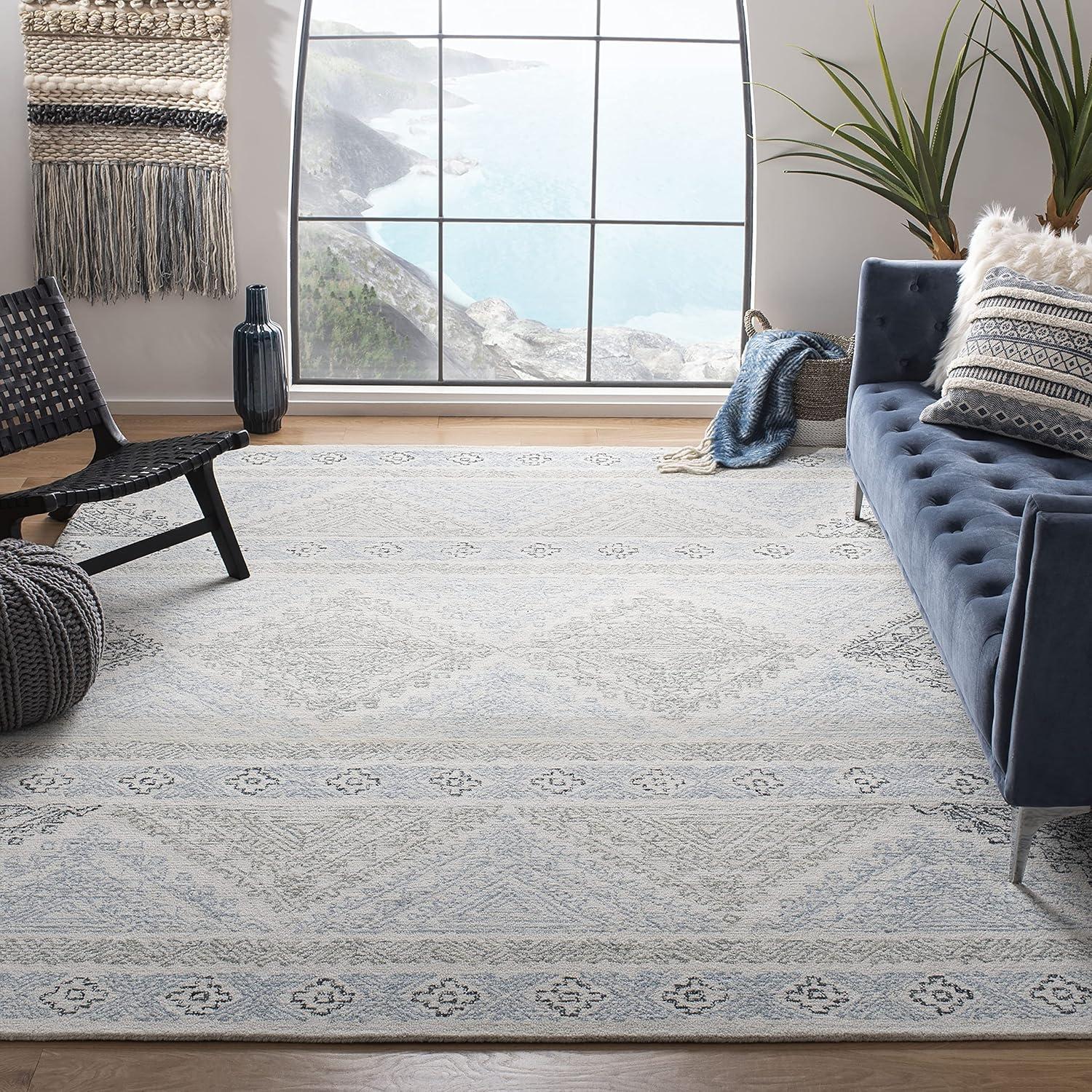 Micro-Loop MLP206 Hand Tufted Indoor Area Rug - Ivory/Grey - 8'x10' - Safavieh